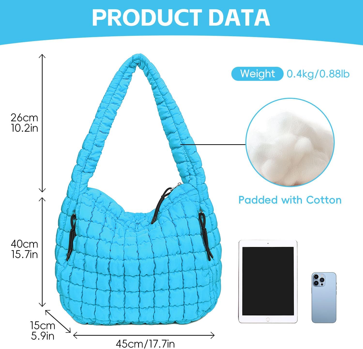 Thumbnail 2 de Bagtopia Puffer Tote Bag, Large Quilted Puffer Tote — Lightweight, Soft Shoulder Bag for Work, Gym and Travel