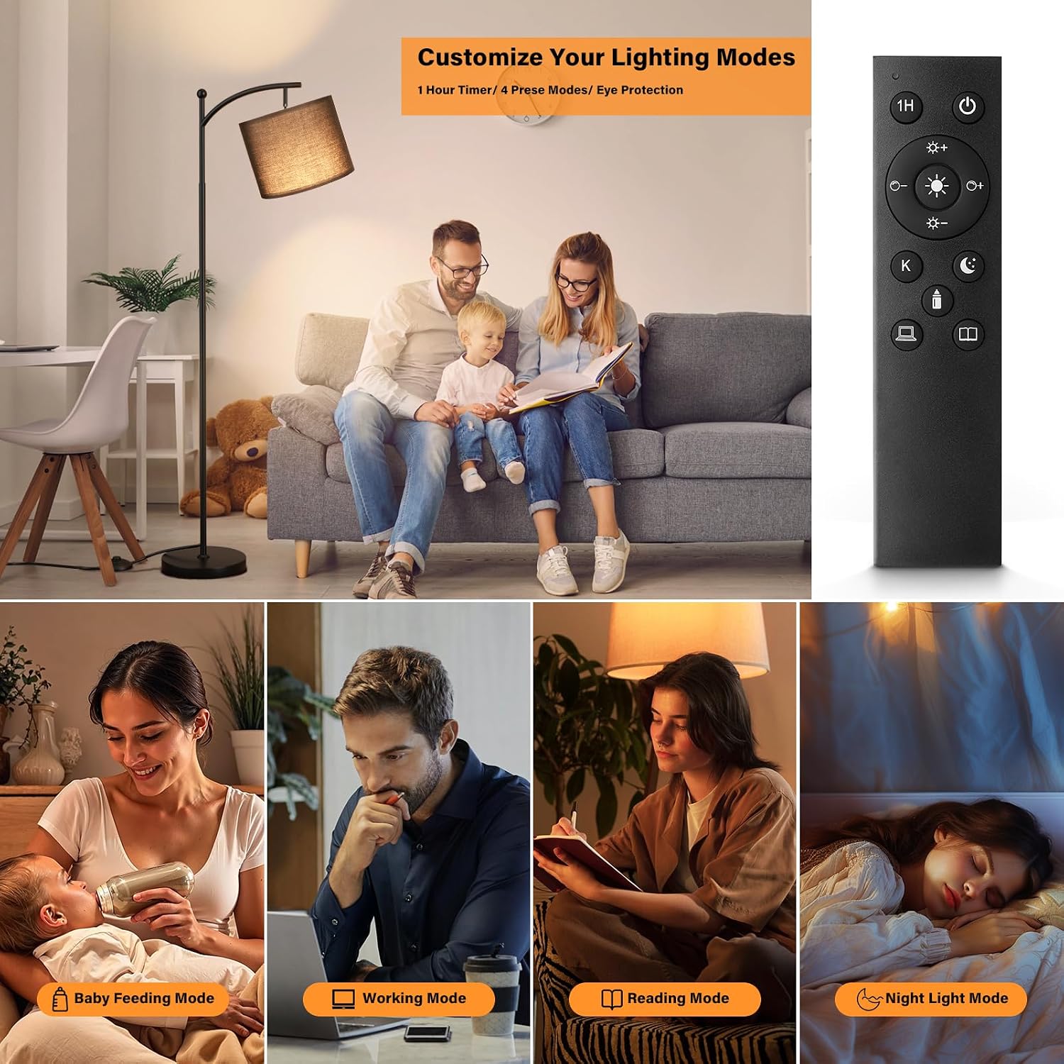 Detalle 2 de Aooshine Black arc floor lamp 60 inch