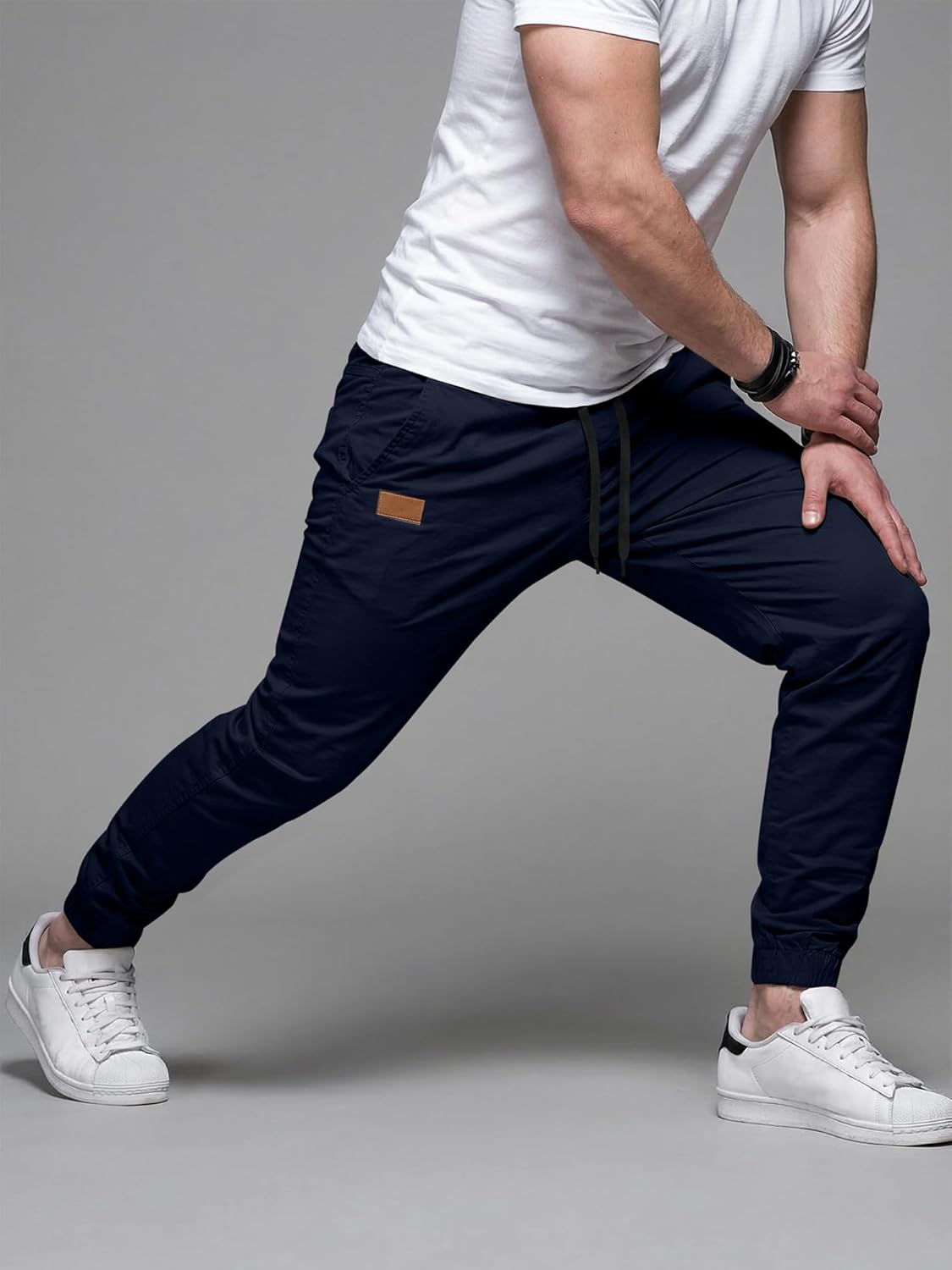 Thumbnail 3 de JMIERR Mens Casual Joggers Pants — Cotton ElastiC Twill with Drawstring Waist