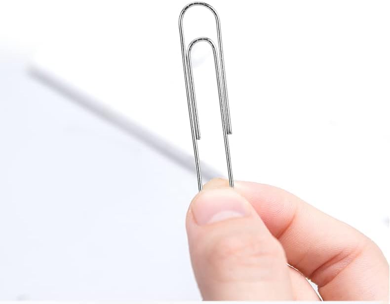 Detalle 2 de PAPERPAL Jumbo Non-Skid Paper Clips, 2-Inch Silver, 300 Count