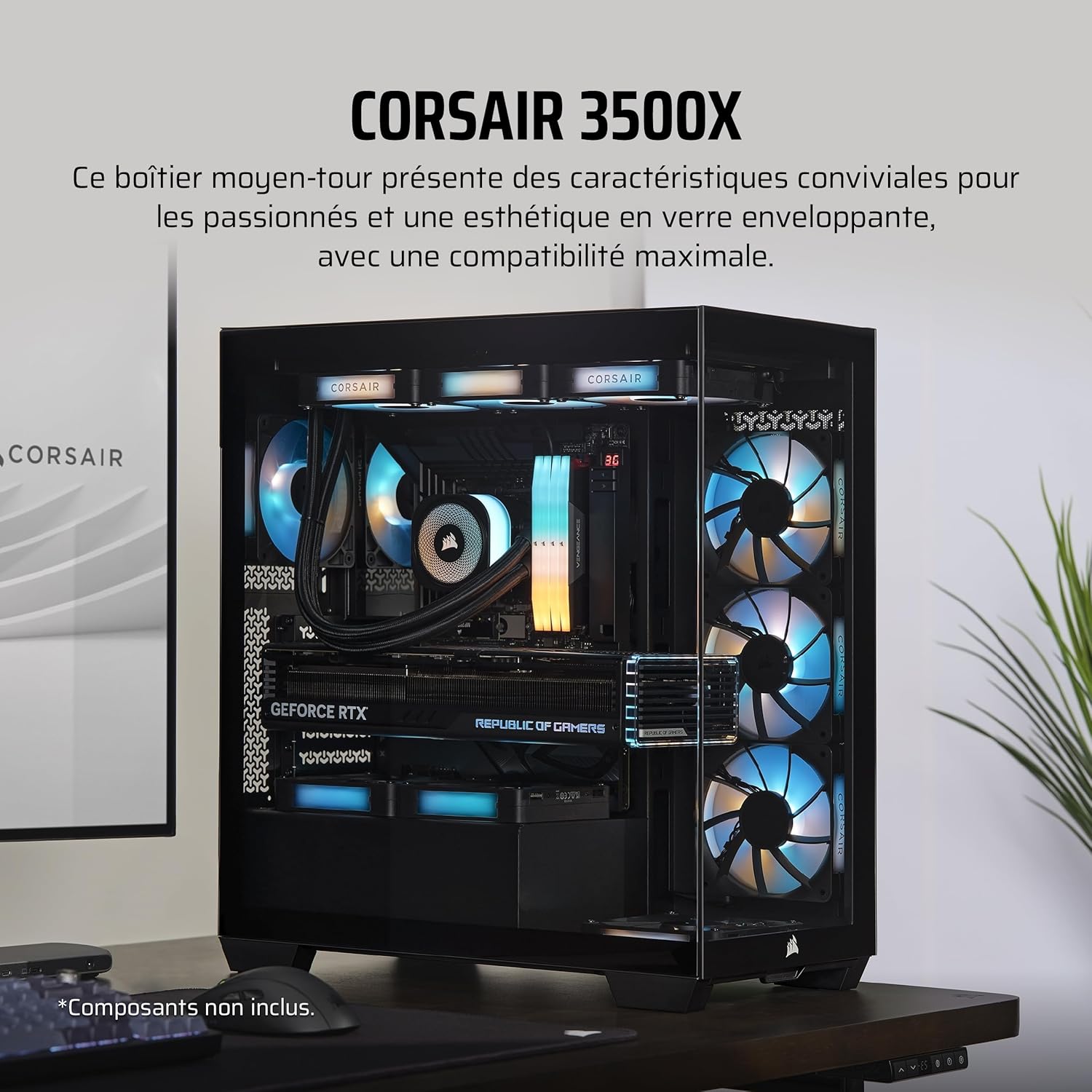 Thumbnail 1 de CORSAIR 3500X Boîtier ATX 10 ventilateurs max