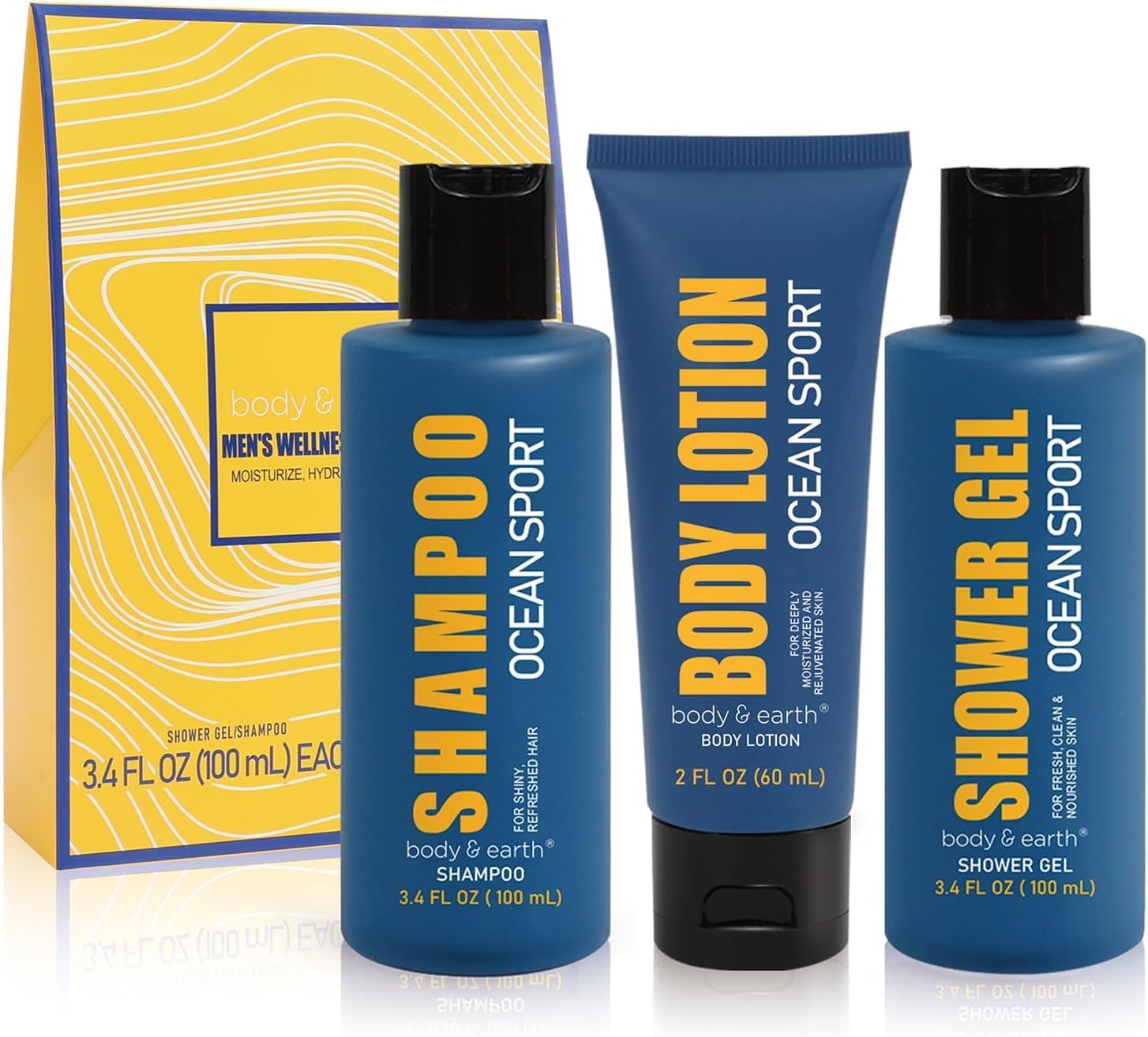 Detalle de BODY & EARTH Men's Bath & Body Gift Set, 3-Piece Ocean Scent