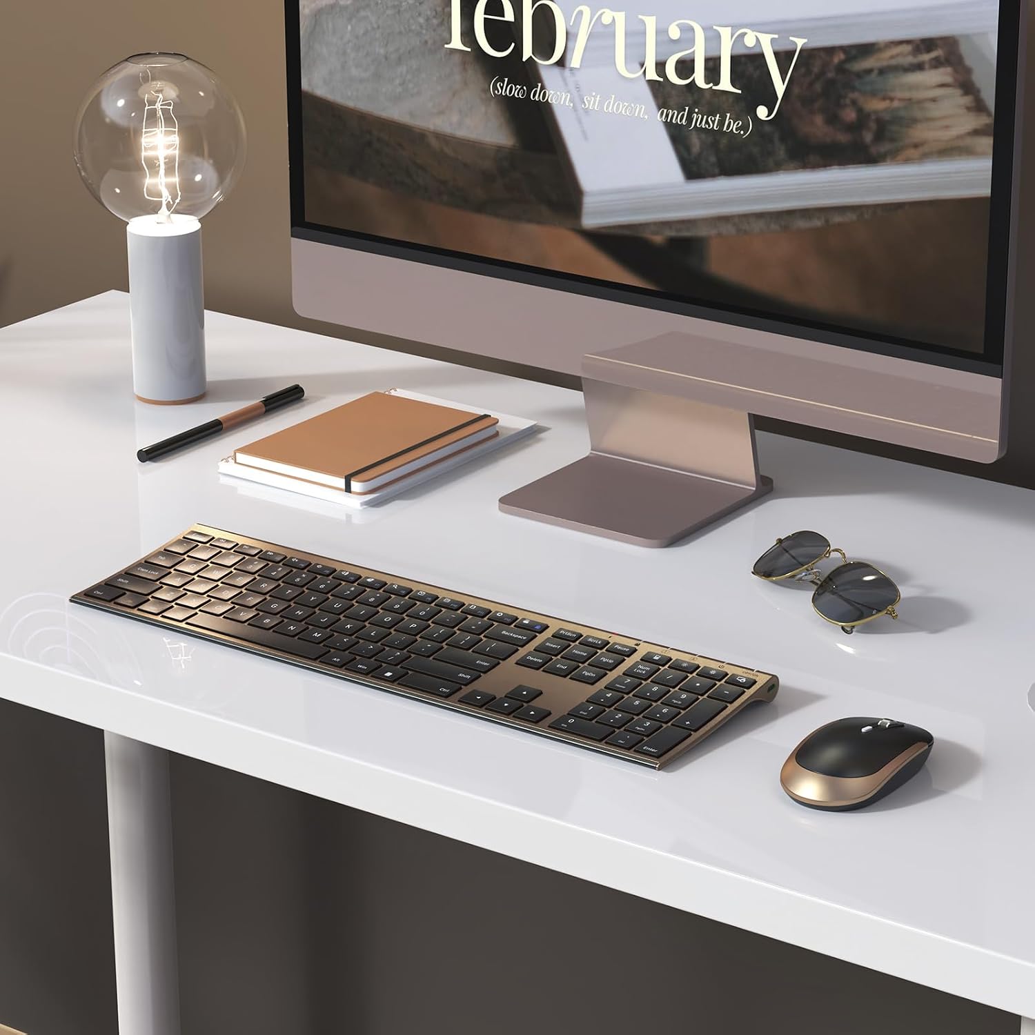 Thumbnail 6 de Vssoplor 2.4GHz Wireless Keyboard and Mouse Combo (Nano USB Receiver, Rechargeable) — Compact Quiet Full-Size Set for Windows