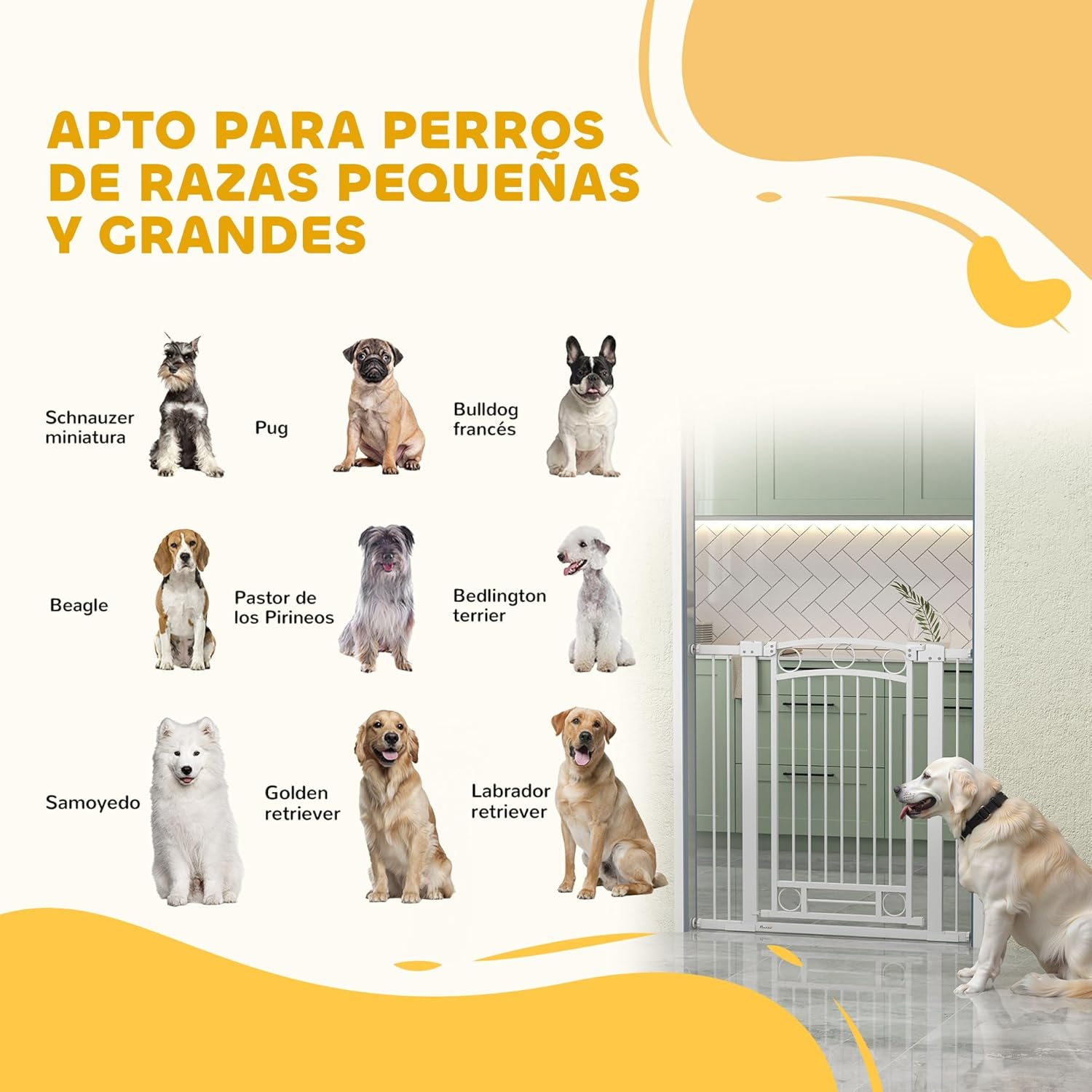 Thumbnail 2 de PawHut Barrera 105 cm para Perros