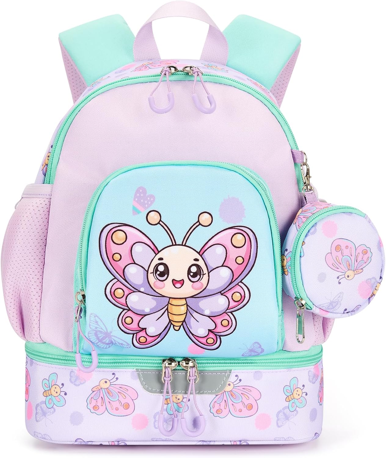 Detalle de PROTAURI Sac à Dos Enfant Maternelle Papillon – Cartable École avec Compartiment Isotherme et Sangle de Poitrine