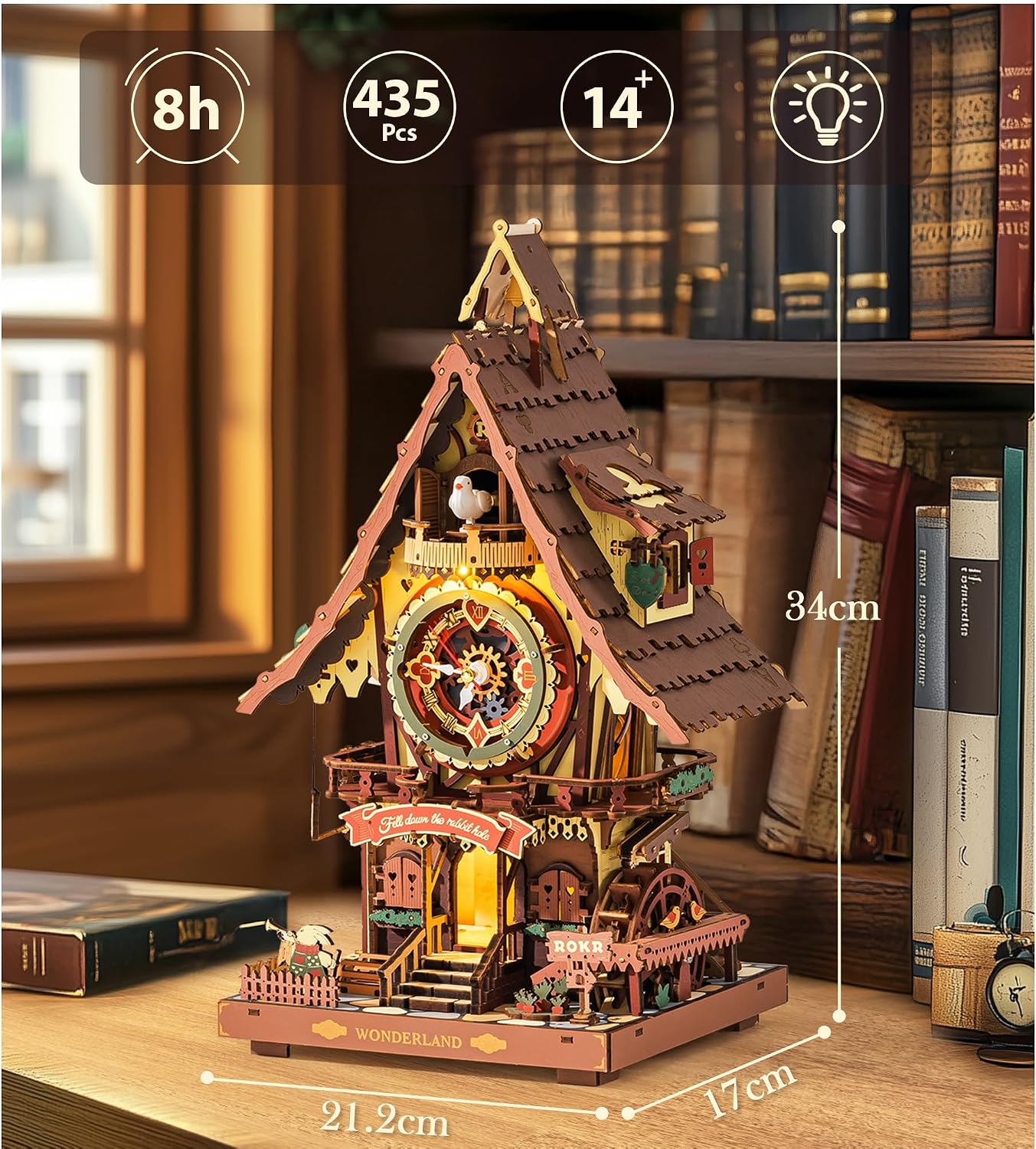 Detalle 2 de ROKR LC901C Cuckoo Clock 3D wooden puzzle model 🧩