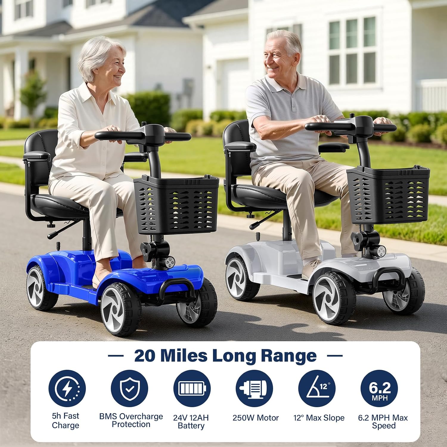 Detalle de 4-Wheel Mobility Scooter with 24V 12Ah Battery