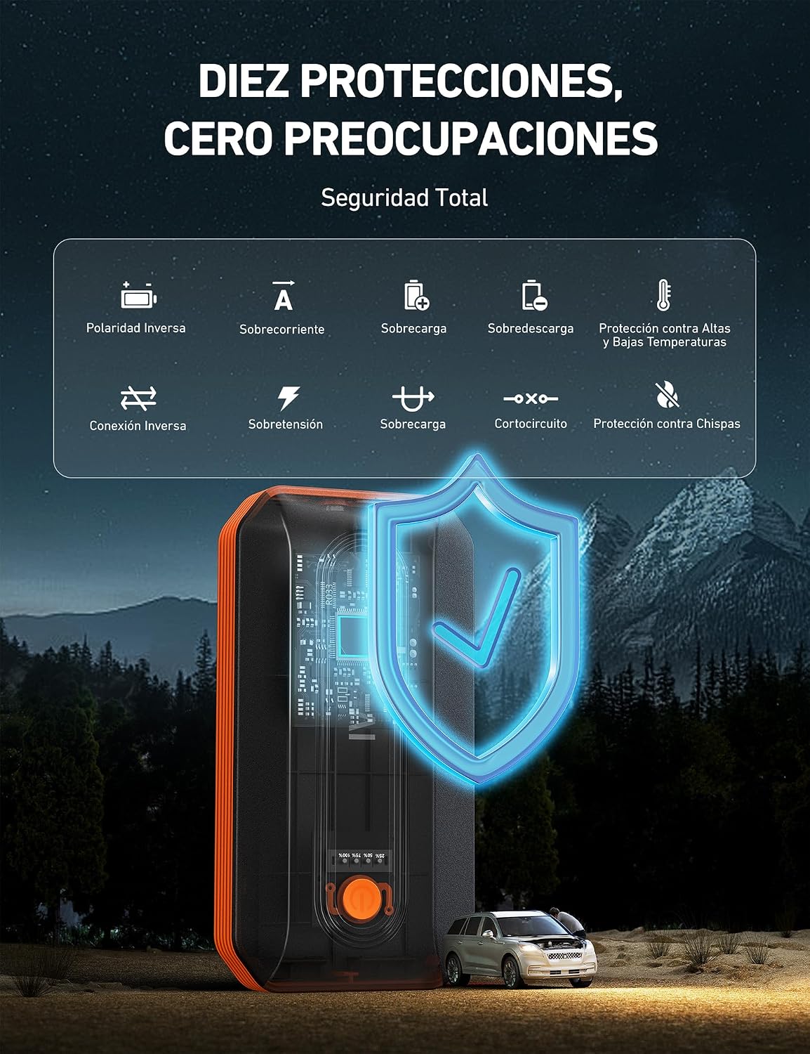 Detalle de AstroAI B8 3000A Arrancador portátil 12V