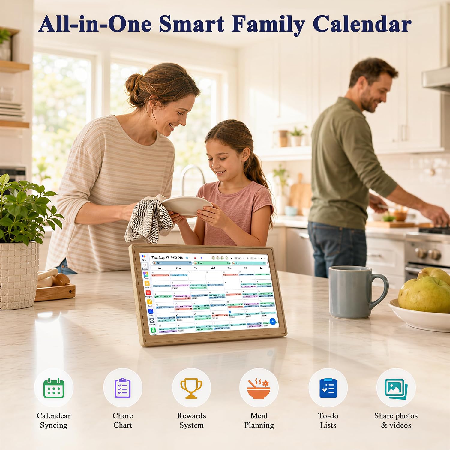 Thumbnail 6 de CYPID 15.6-Inch Digital Calendar with Touchscreen, Chore Chart and Photo Display
