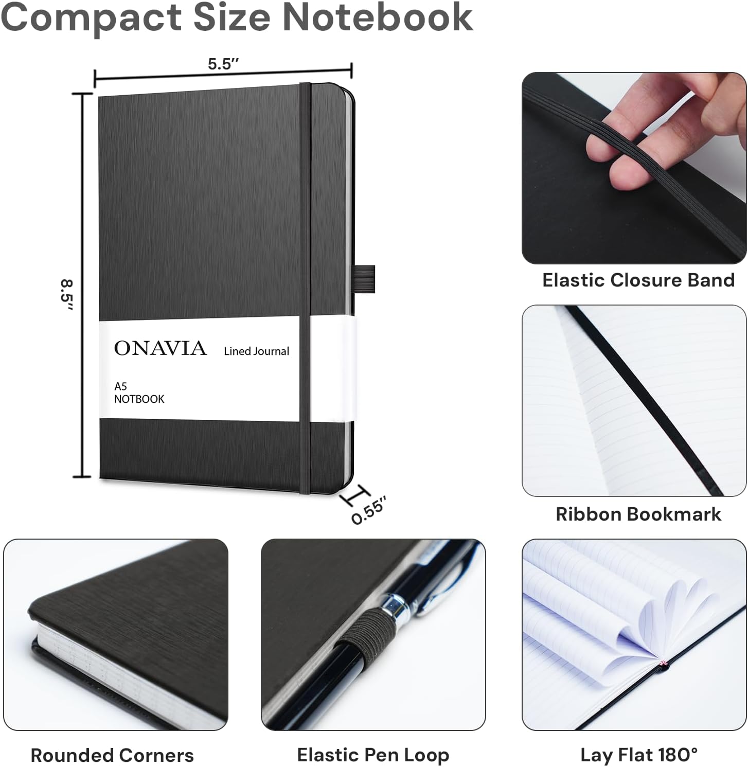 Thumbnail 1 de ONAVIA A5 Notizbuch 160 Seiten 📒