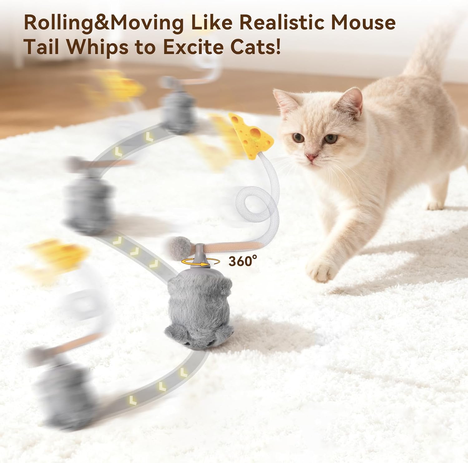 Thumbnail 1 de Migipaws MigiMouse interactive cat toy 360° 🐱