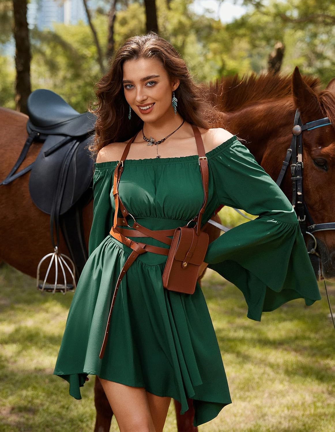 Thumbnail 6 de Scarlet Darkness Renaissance Costume Dress with Bell Sleeves