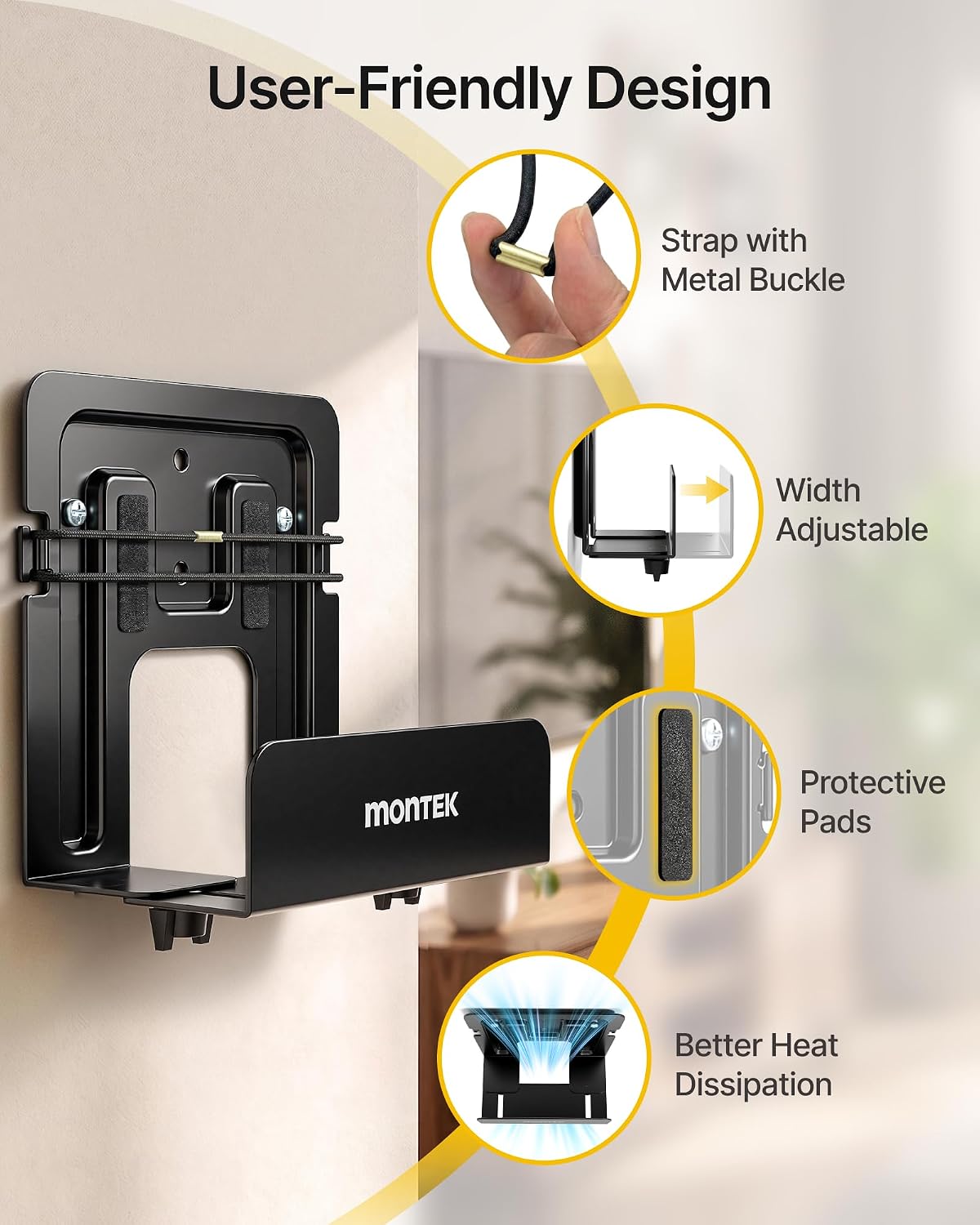 Thumbnail 6 de monTEK Adjustable Cable Box Wall Mount: Wide, Supports Up to 11 LBS