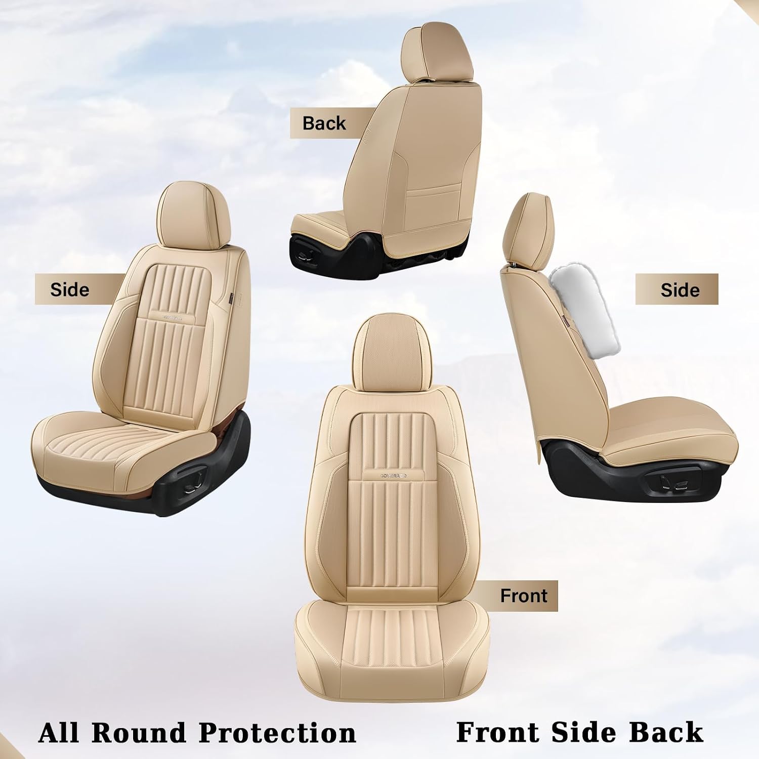 Detalle 2 de Coverado Perforated Nappa Leather Seat Covers 2-Pack
