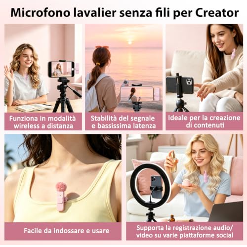 Thumbnail 5 de Uewpv 2026 Microfono lavalier wireless rosa – guida all’acquisto