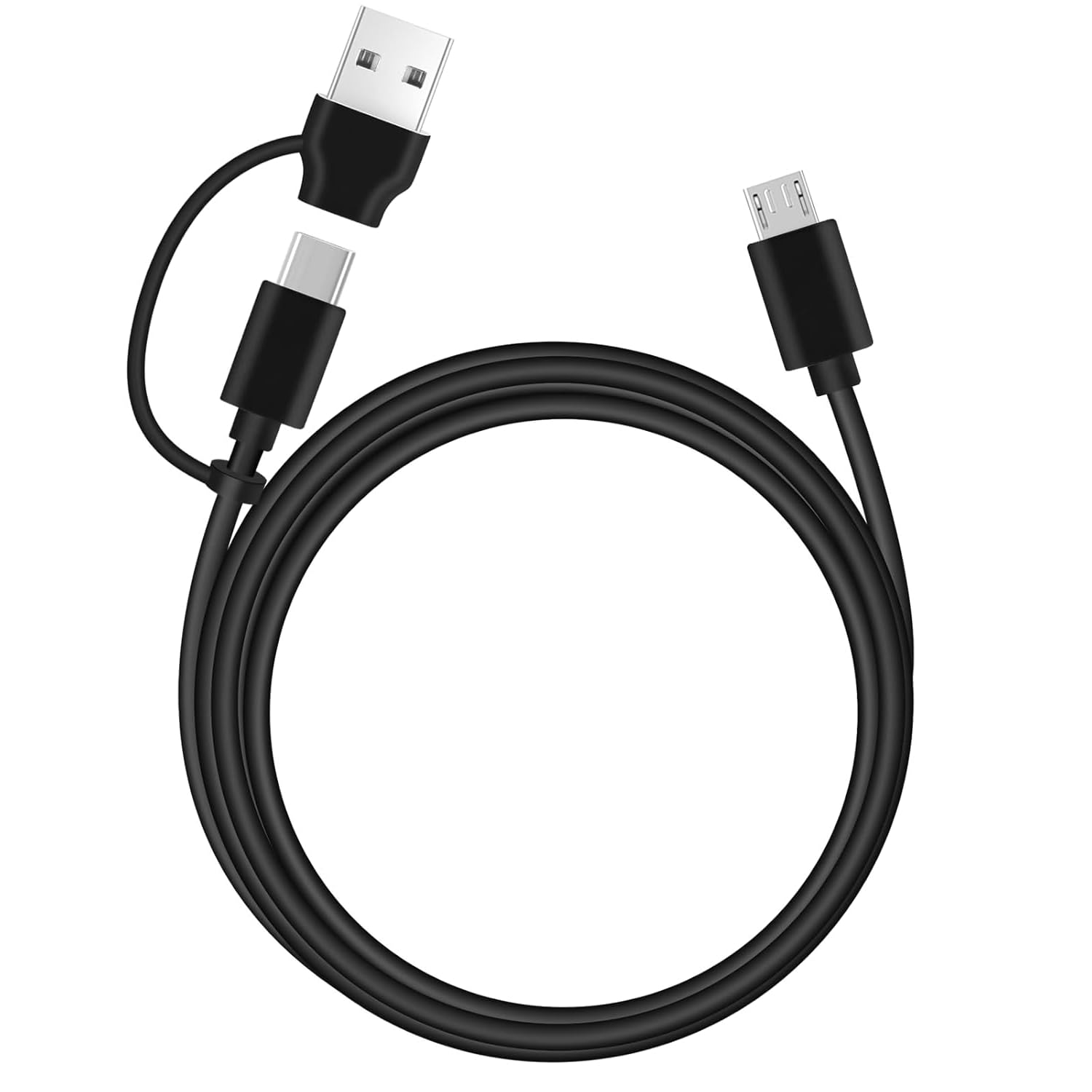 Detalle de EGK 5FT Micro USB Cable: 2-in-1 USB-A/USB-C Charging & Data for Legacy Devices