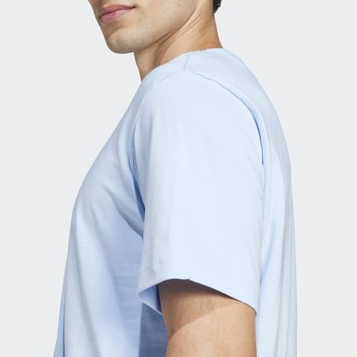 Thumbnail 5 de adidas Hombre Essentials Small Logo Single Jersey Shirt – Glow Blue/Black (S)