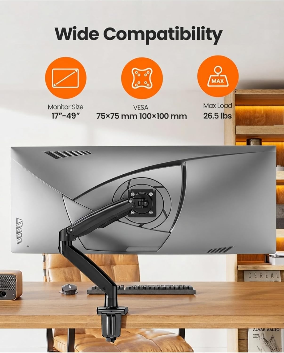 Thumbnail 1 de ErGear Braccio Monitor Singolo 13–49 Pollici Ultrawide: supporto robusto, estensione e gestione cavi