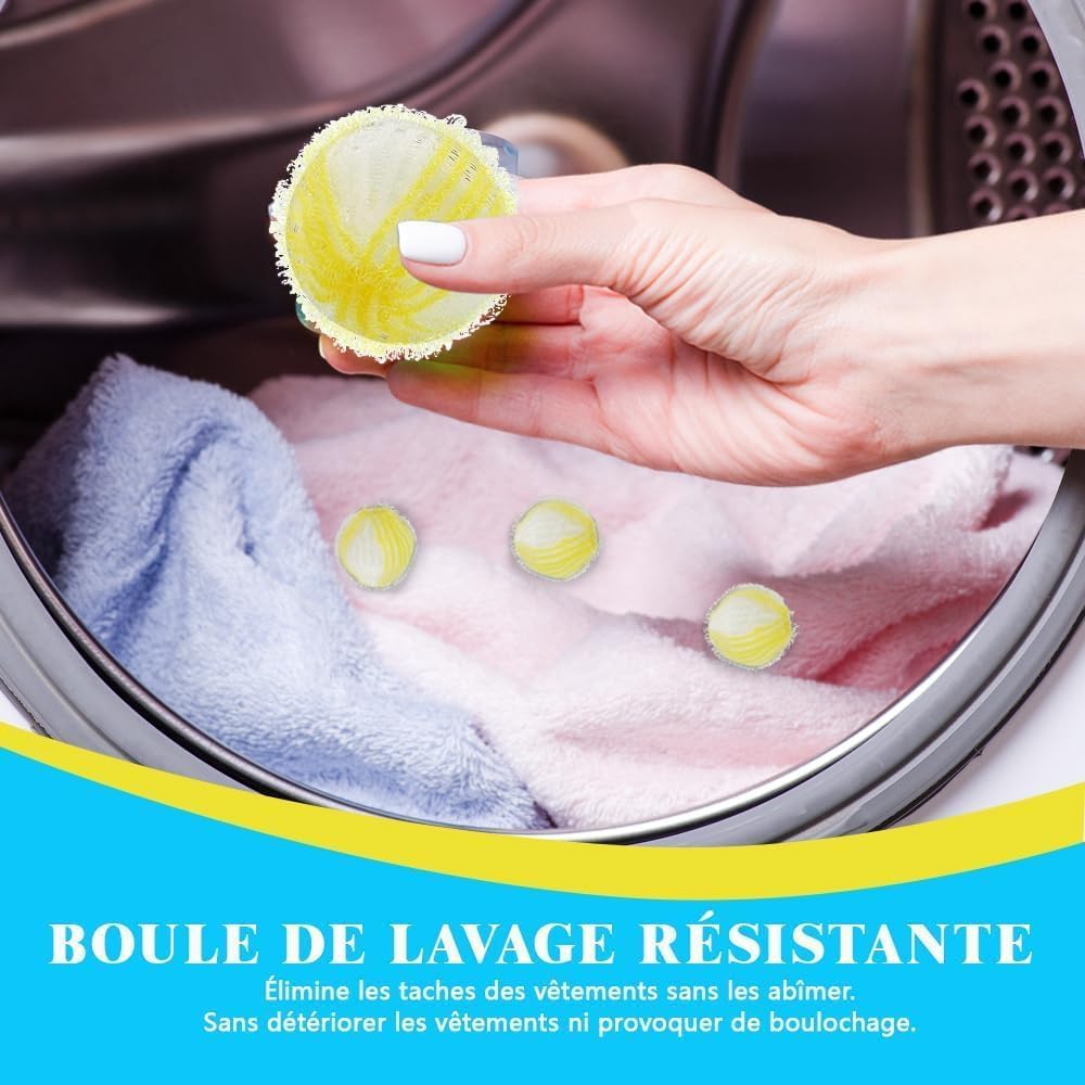 Thumbnail 2 de 12 Boules Anti-Poils Machine à Laver – Attrape Poils Réutilisables pour Vêtements, Tapis et Fibres