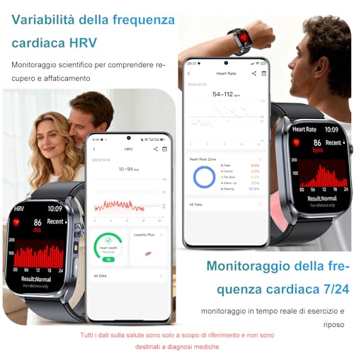 Detalle de YYKY 2026 Smartwatch ECG: display HD, pressione sanguigna, AI-GPT e IP68 in metallo