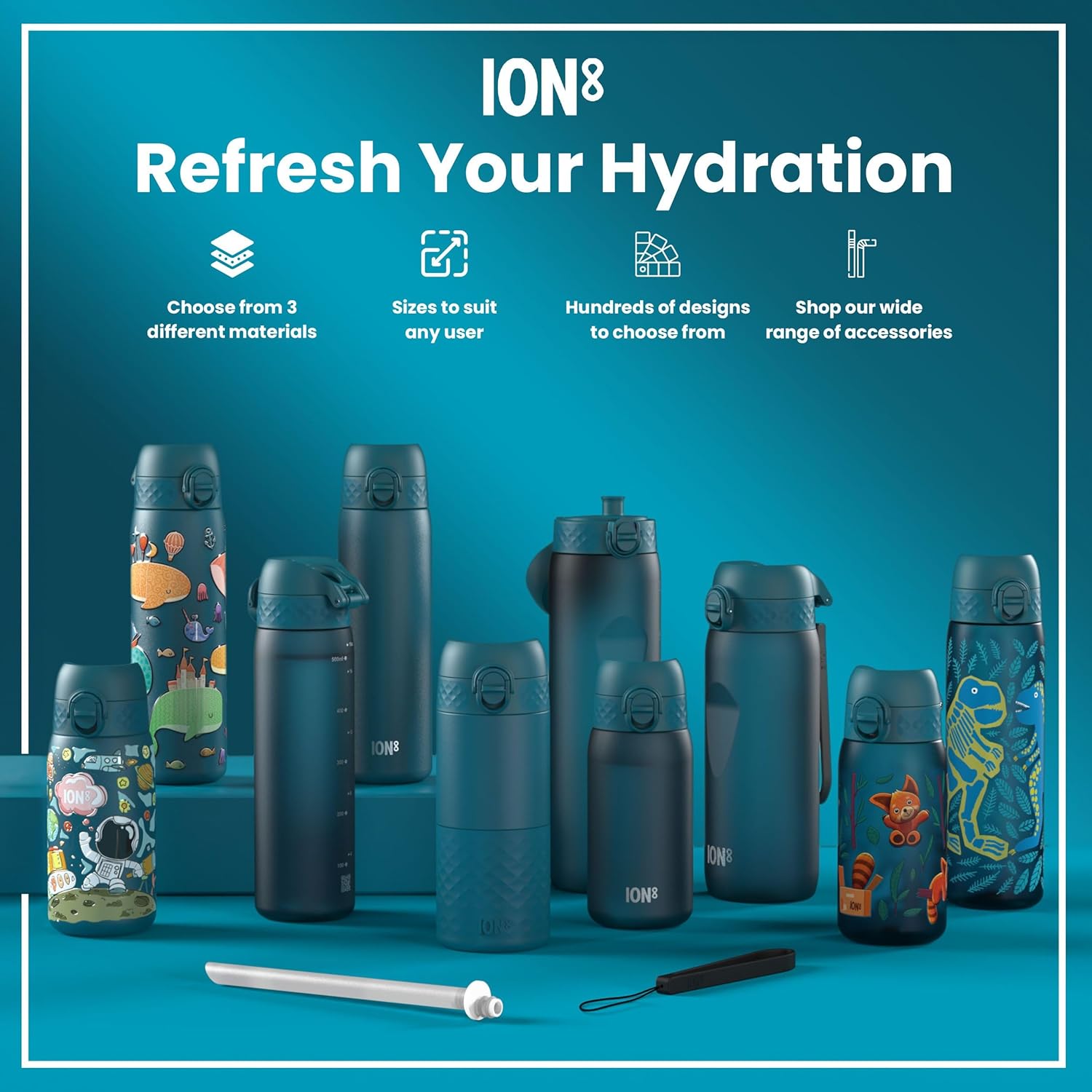 Thumbnail 6 de Ion8 750 ml Tour Recyclon Water Bottle: Leak-Proof, Easy Open, and Built for Active Lifestyles
