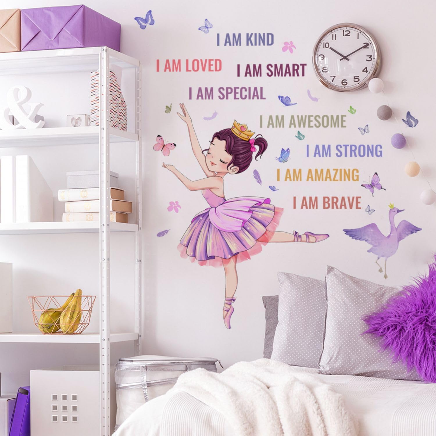 Thumbnail 1 de OOTSR Ballet Girls Wall Decals: Inspirational Princess Theme for Kids' Rooms