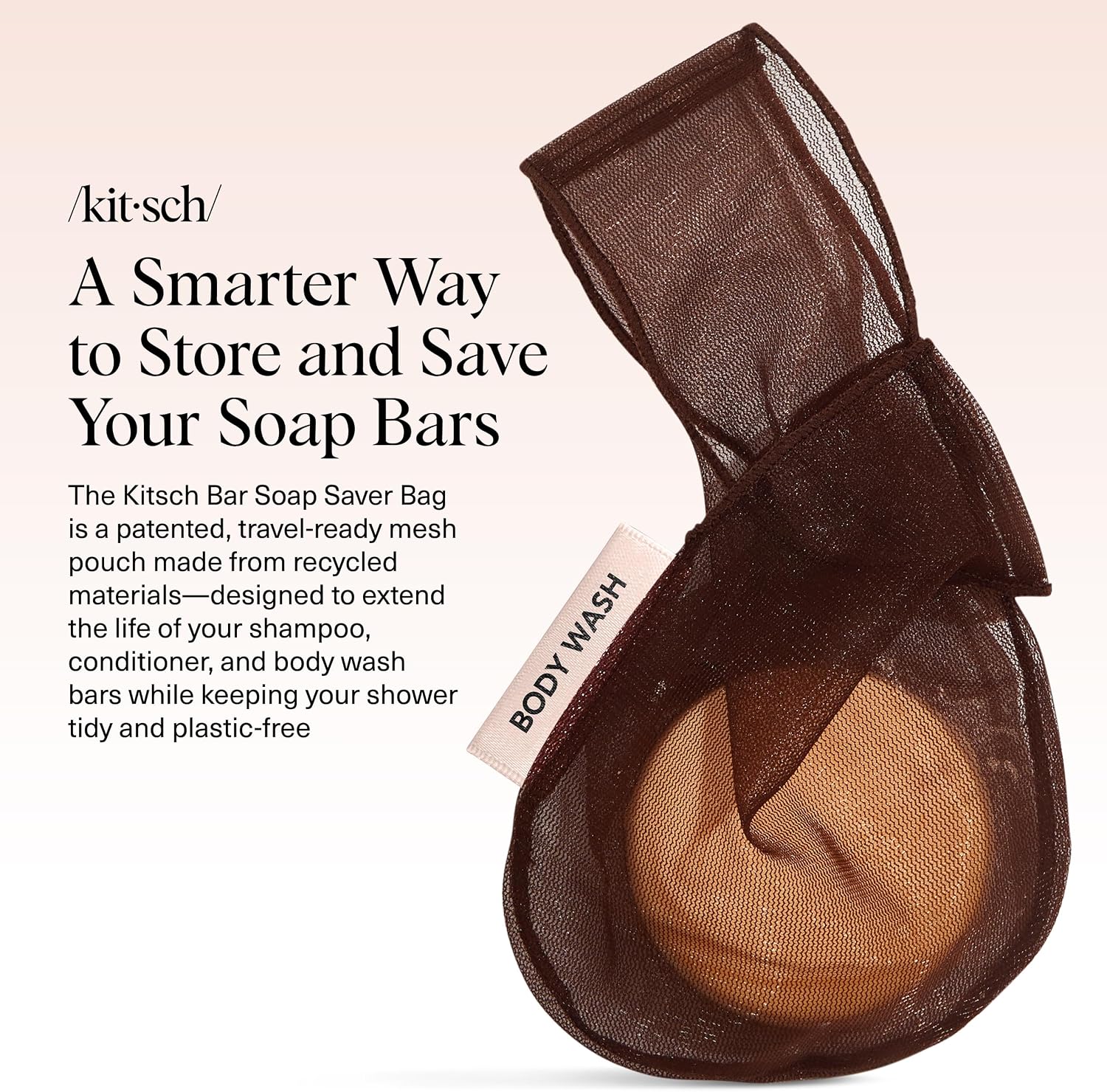Thumbnail 1 de Kitsch Soap Saver Bag, Chocolate Mesh Holder in Recycled rPET