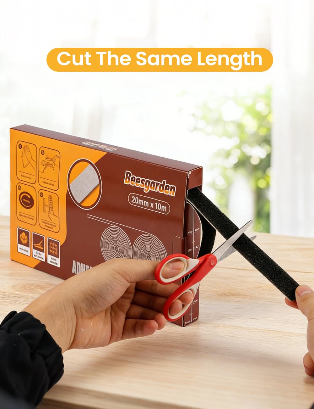 Thumbnail 4 de Beesgarden Heavy Duty Hook and Loop Adhesive Tape 20mm x 10m with Dispenser
