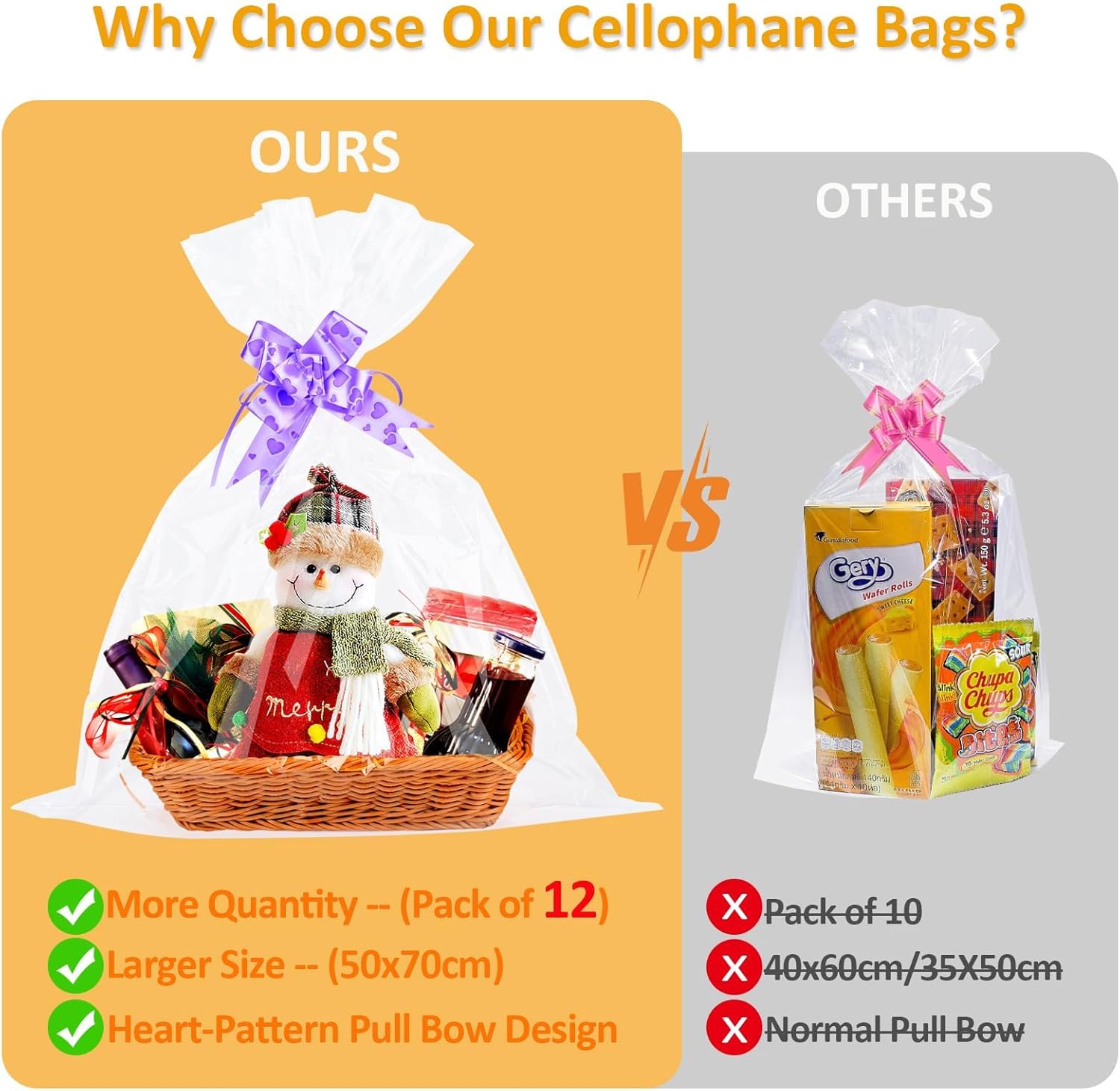 Thumbnail 6 de AGOBUHE 12Pcs Large Cellophane Bags