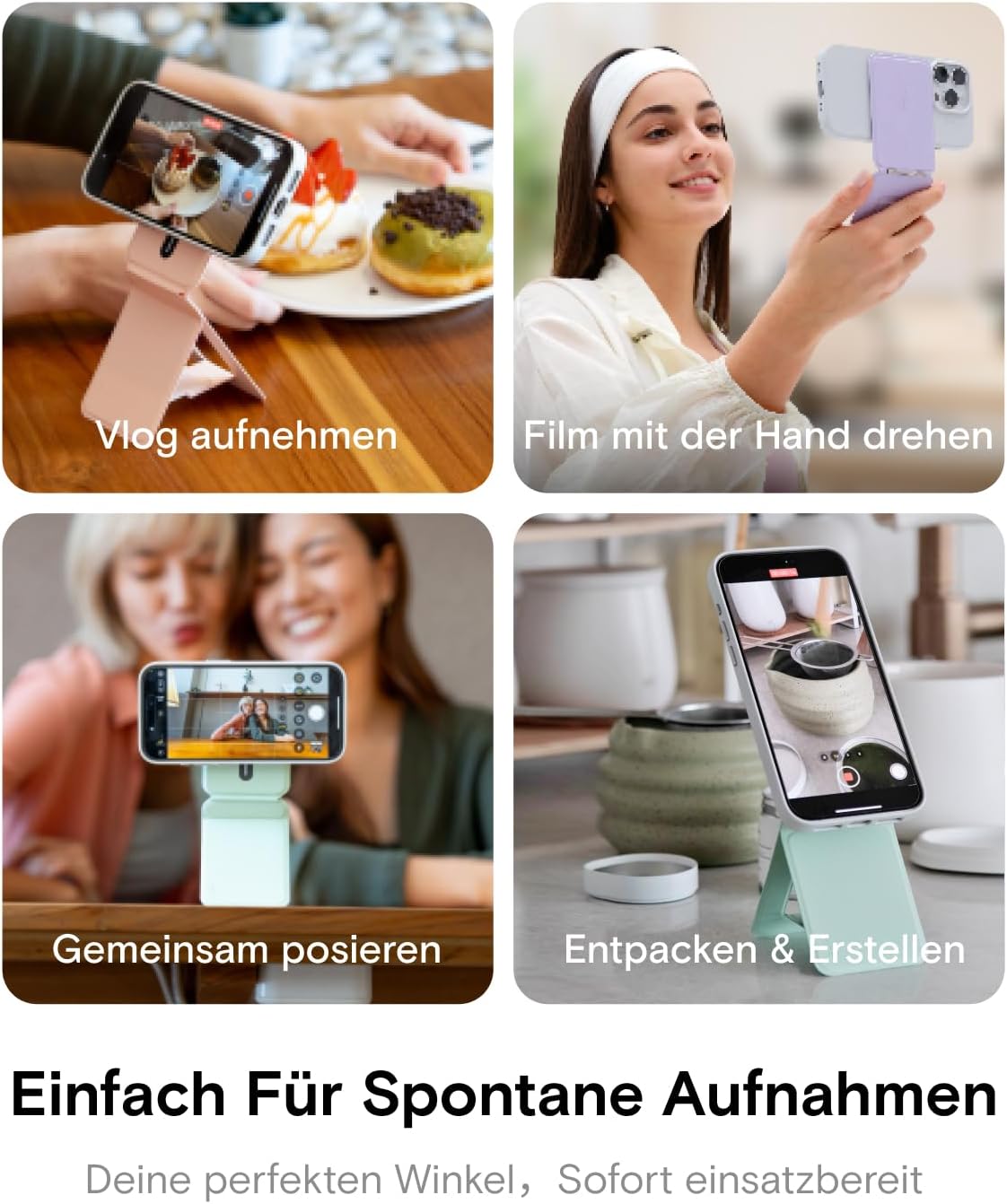 Thumbnail 3 de MOFT Stativ für iPhone Serie 12–17: Tragbares 3-Modi Stativ mit Origami-Design und magnetischen Funktionen