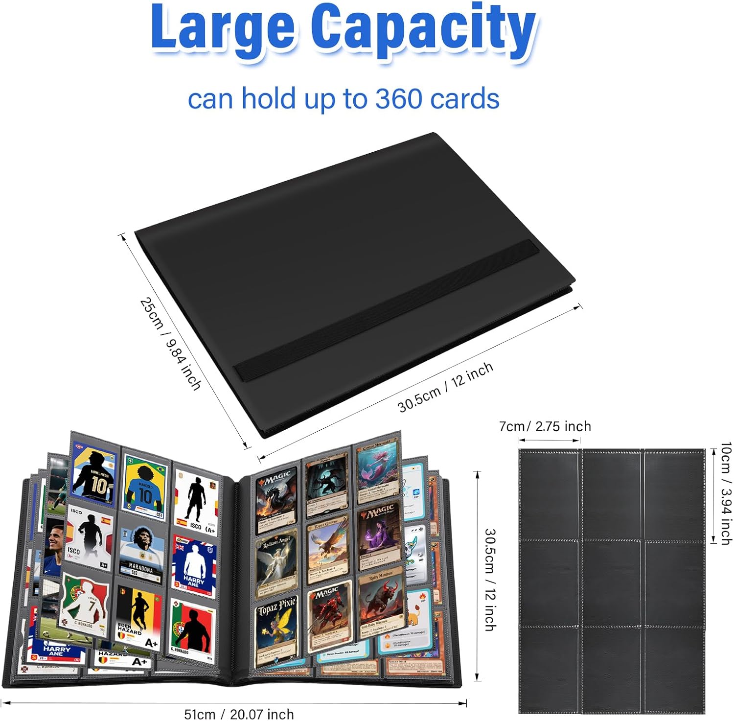 Detalle 2 de Classeur pour cartes 20 Pages (jusqu’à 360 cartes) imperméable en polypropylène