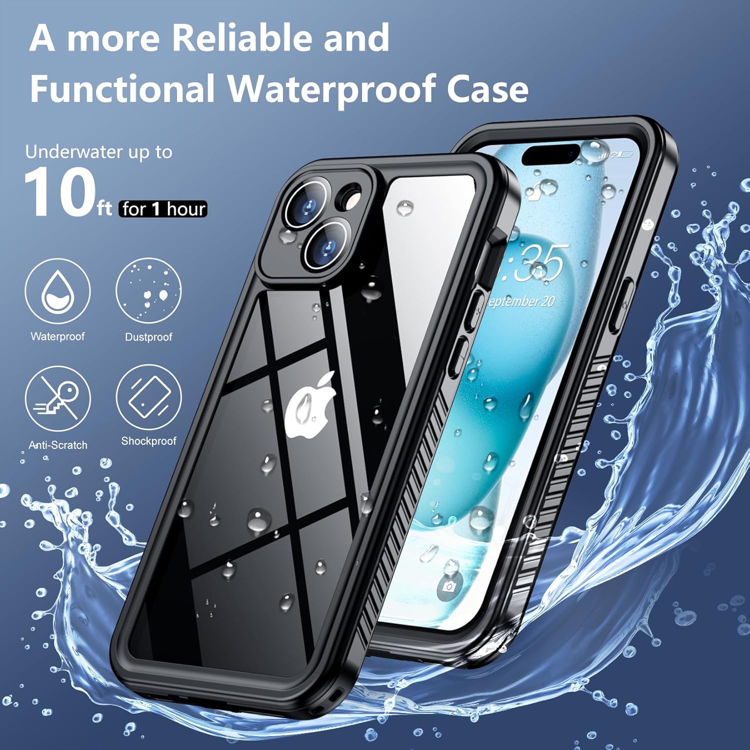Detalle 2 de SPIDERCASE iPhone 15 Waterproof Case 12FT