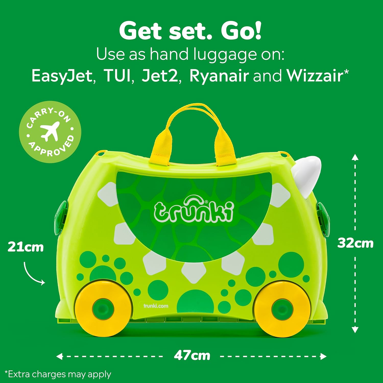Thumbnail 1 de Trunki Dudley the Dinosaur Ride-On Suitcase – A durable, travel-friendly kids’ carry-on