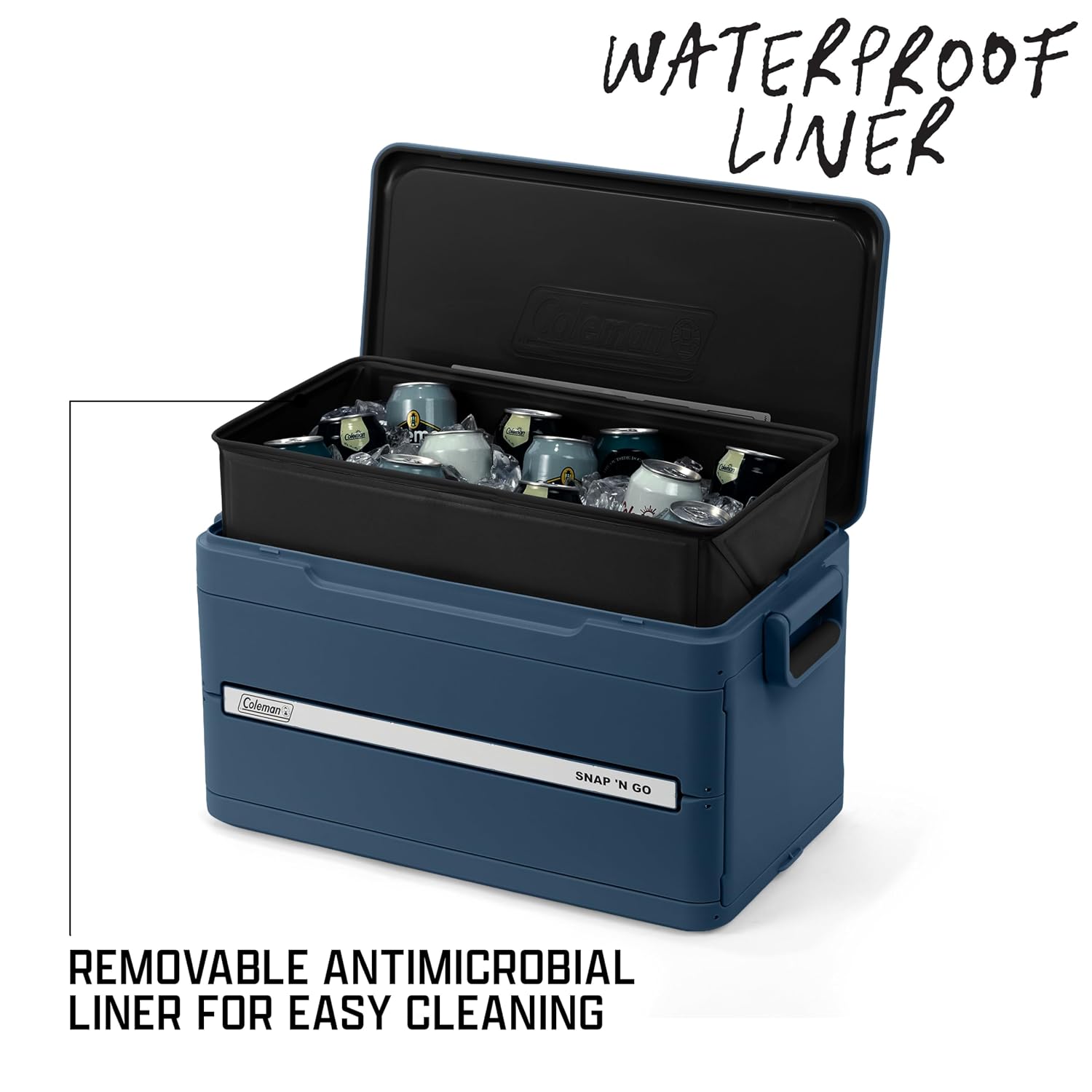 Detalle de Coleman Snap 'N Go 45-Quart Collapsible Hard-Sided Cooler, Sapphire Blue