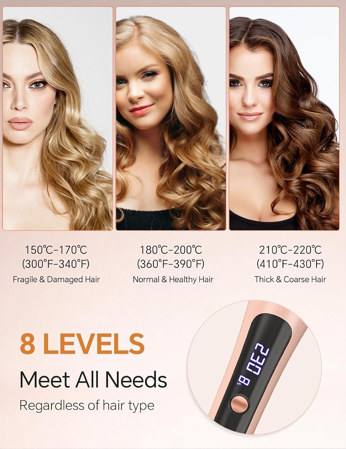 Thumbnail 6 de LANDOT Automatic Rotating Hair Curler Rose Gold