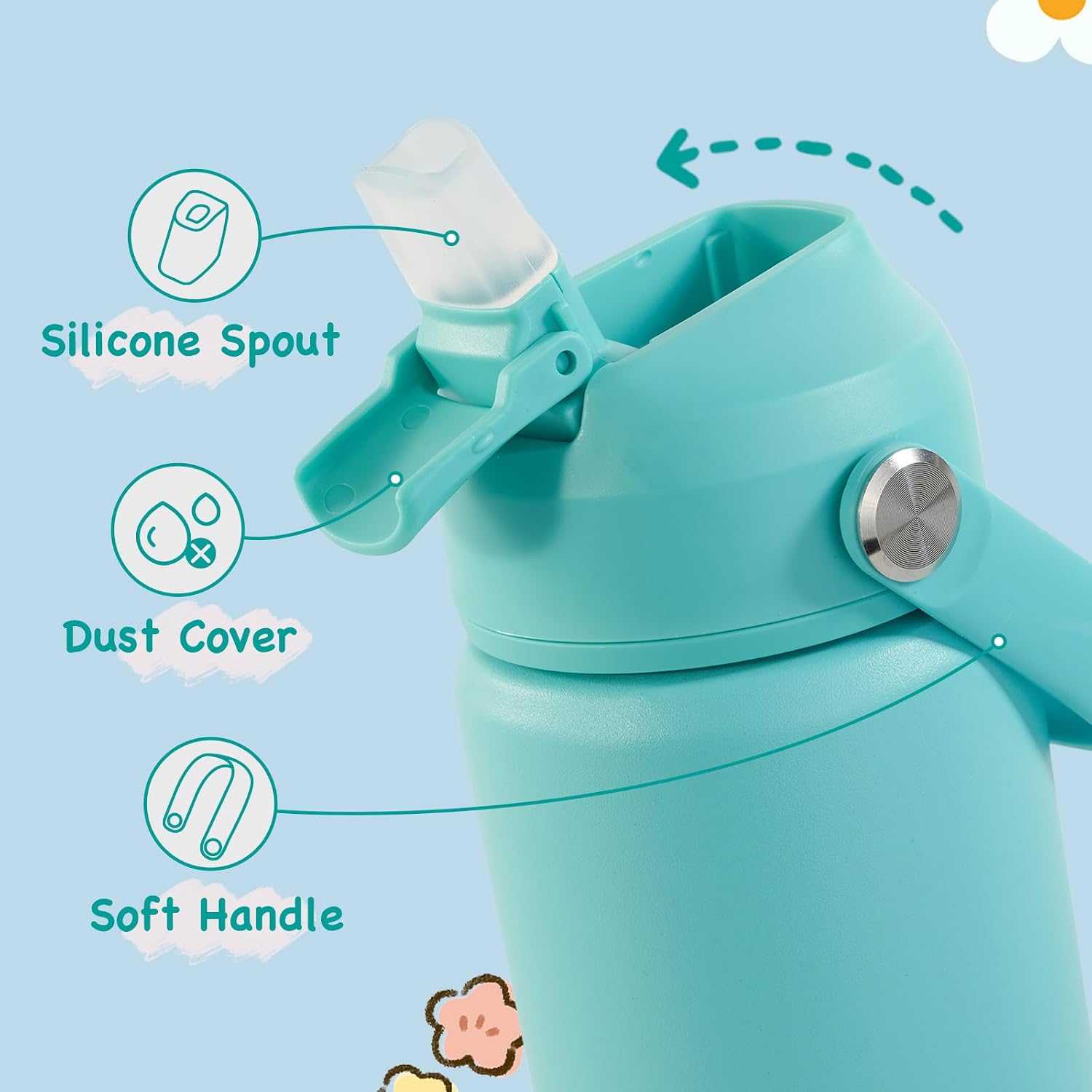 Thumbnail 3 de Fijinhom Kids 360ml Stainless Steel Insulated Water Bottle (2-Piece Set)