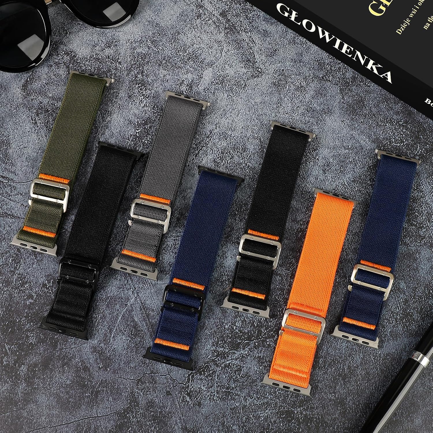Thumbnail 3 de Nylon-Sportarmband kompatibel mit Apple Watch Ultra/Ultra 2 – 49–38 mm, elastisch mit G-Haken