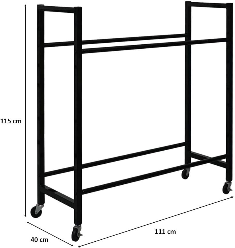 Detalle de PROREGAL Carrero Étagère à pneus sur roulettes – 115 x 111 x 40 cm, jusqu’à 8 pneus sur 2 niveaux, couleur Noir