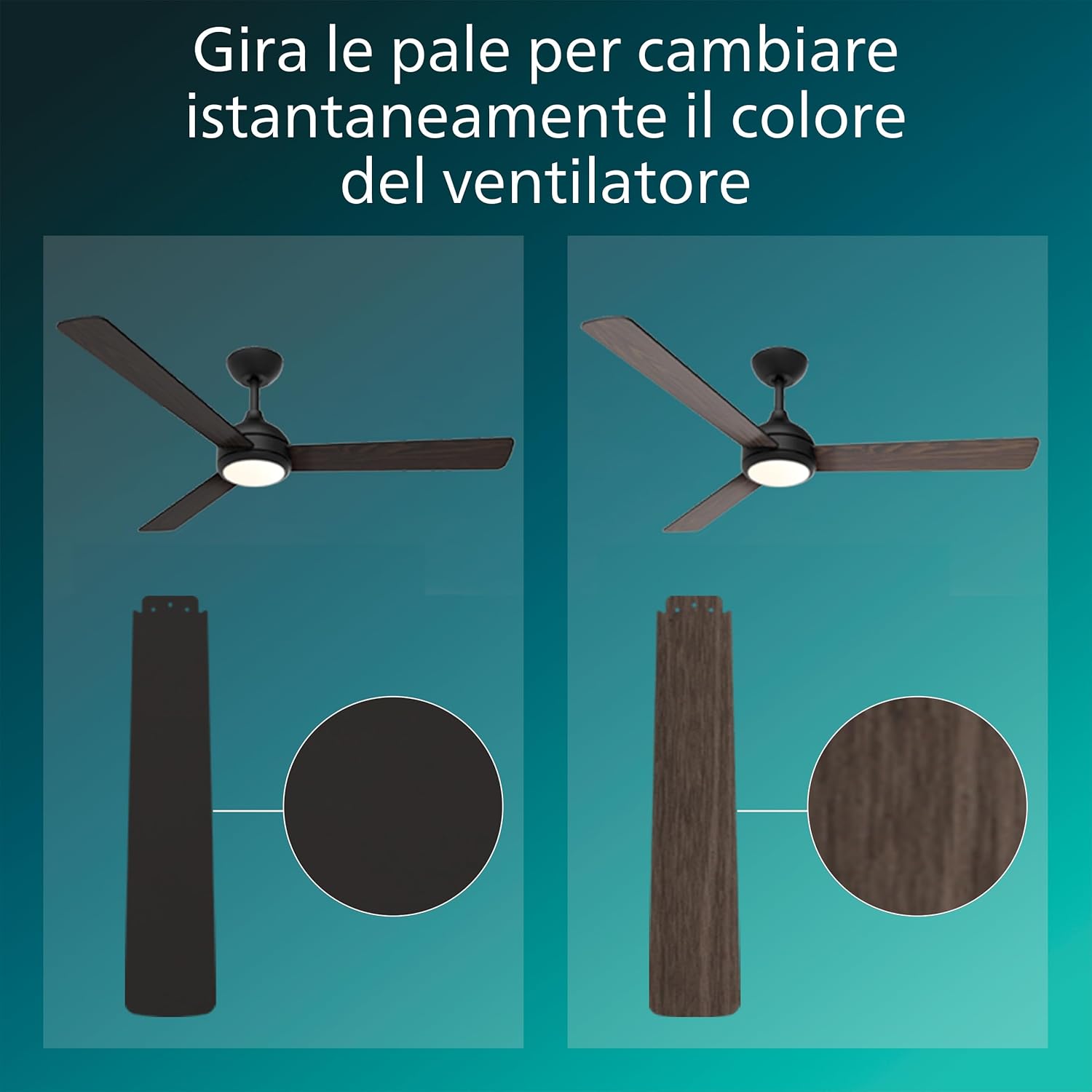 Thumbnail 4 de Philips Civx Fixed blade Fan 132 cm 52” con LED e 6 velocità (35W+24W) DarkWood/Black
