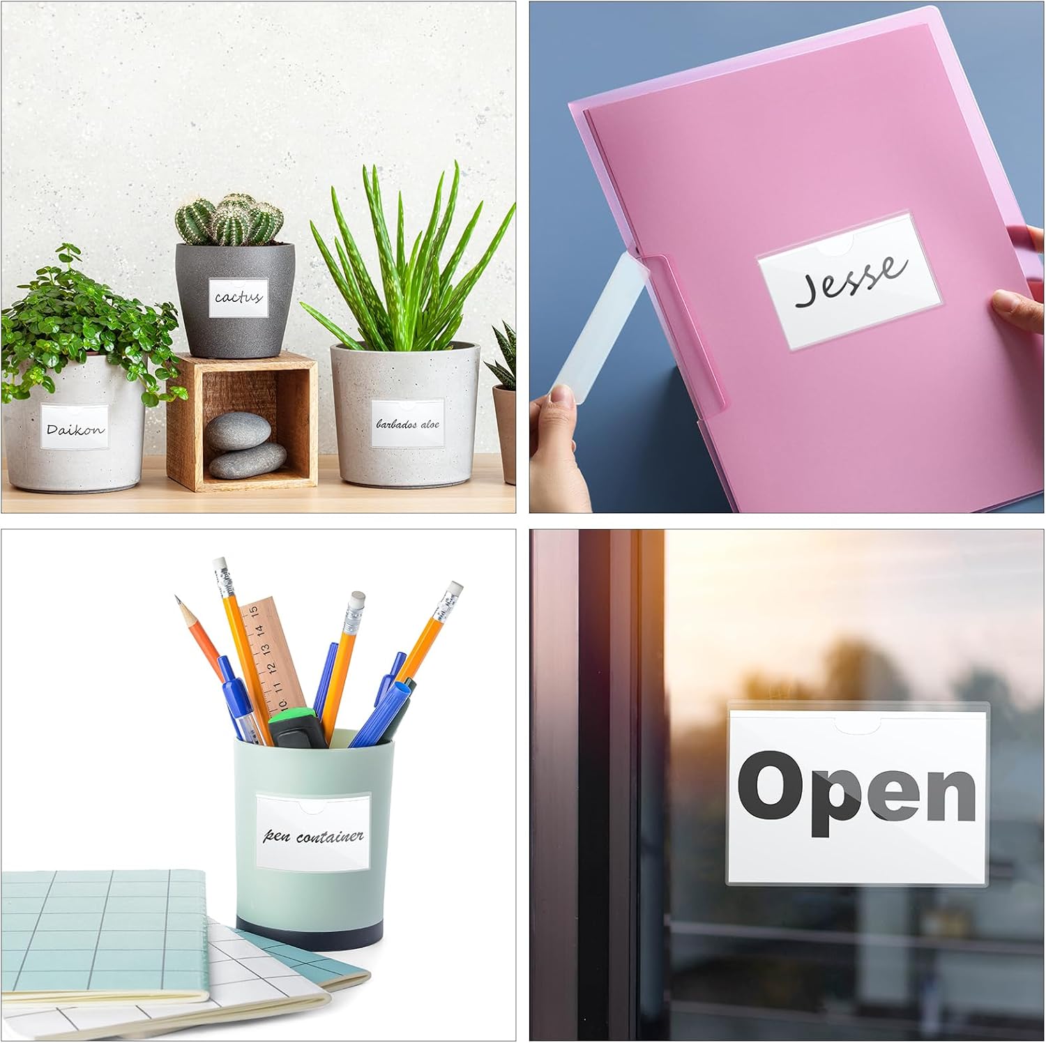 Detalle de Vicloon Self Adhesive Pocket: 20 x 5x7 cm Card Pockets for Organising and Protecting Cards