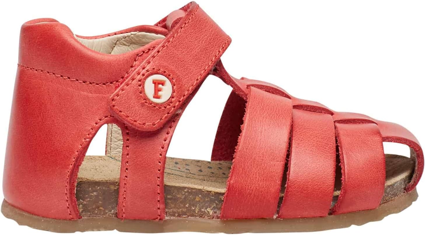 Detalle 2 de Falcotto Offene Sandale mit Herzmuster – Leder, Klettverschluss, Herzdesign