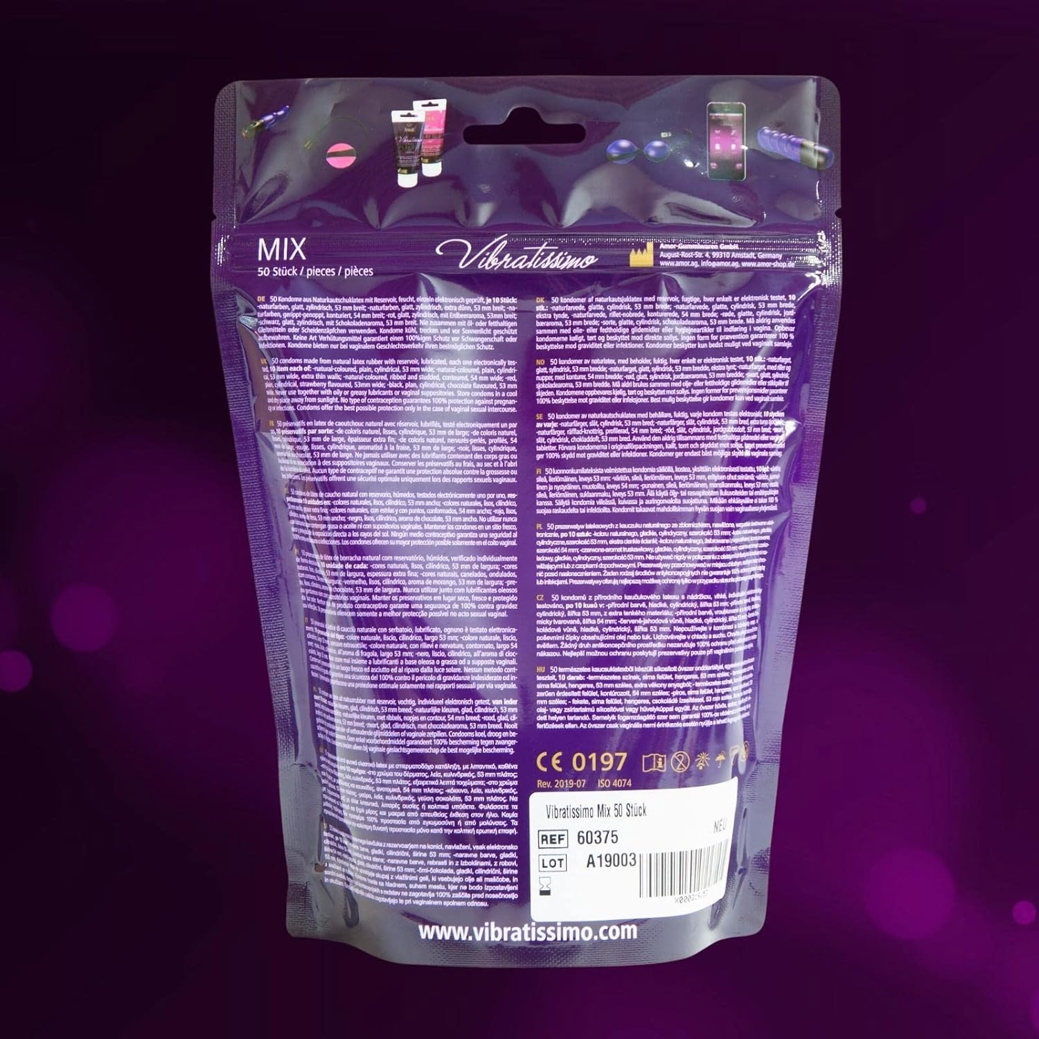 Thumbnail 2 de Vibratissimo Préservatifs Mix Sensationnels extra lubrifiés – lot de 50 (fins, nervures/stries)