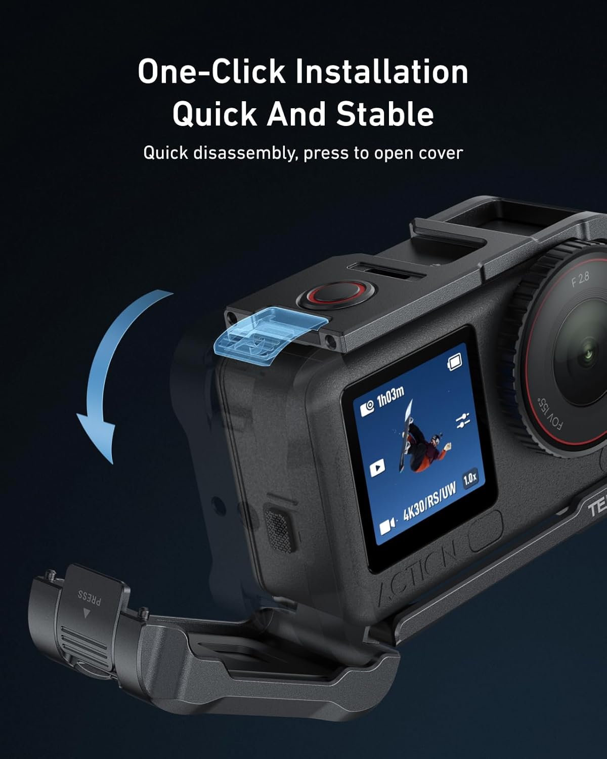 Thumbnail 6 de TELESIN Aluminum Alloy Protective Frame Case with Lens Cover for DJI Osmo Action 6