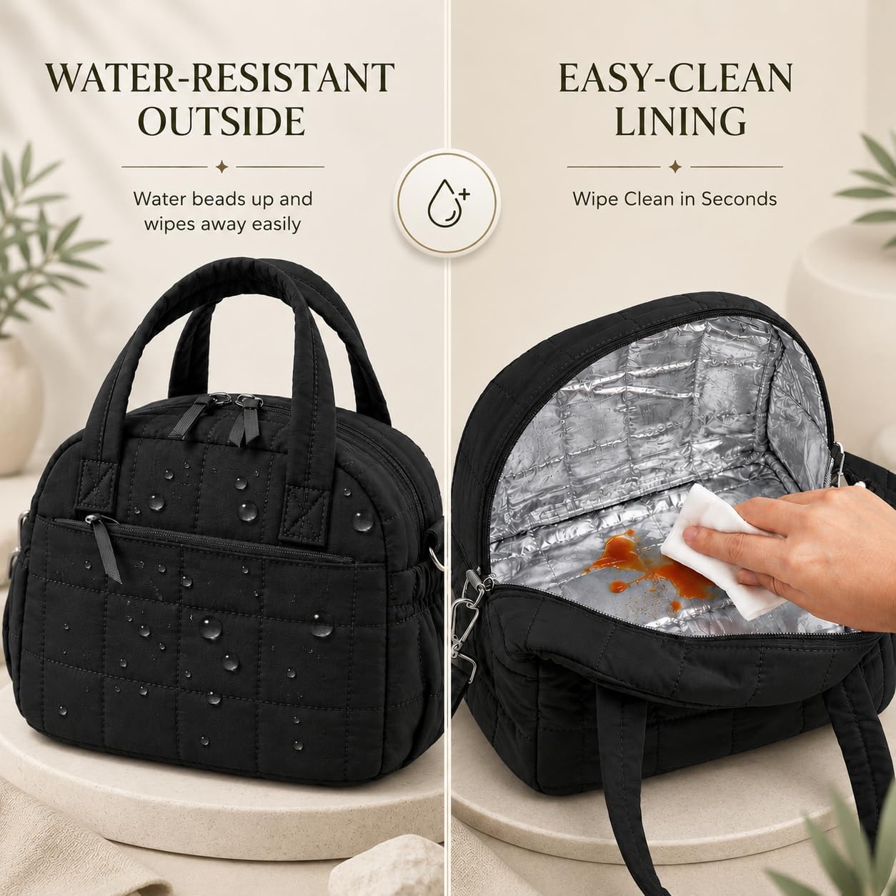 Thumbnail 3 de LEDAOU Quilted Insulated Lunch Bag for Women, 9L: Lightweight, Stylish, and Ready for Work, School, or Travel