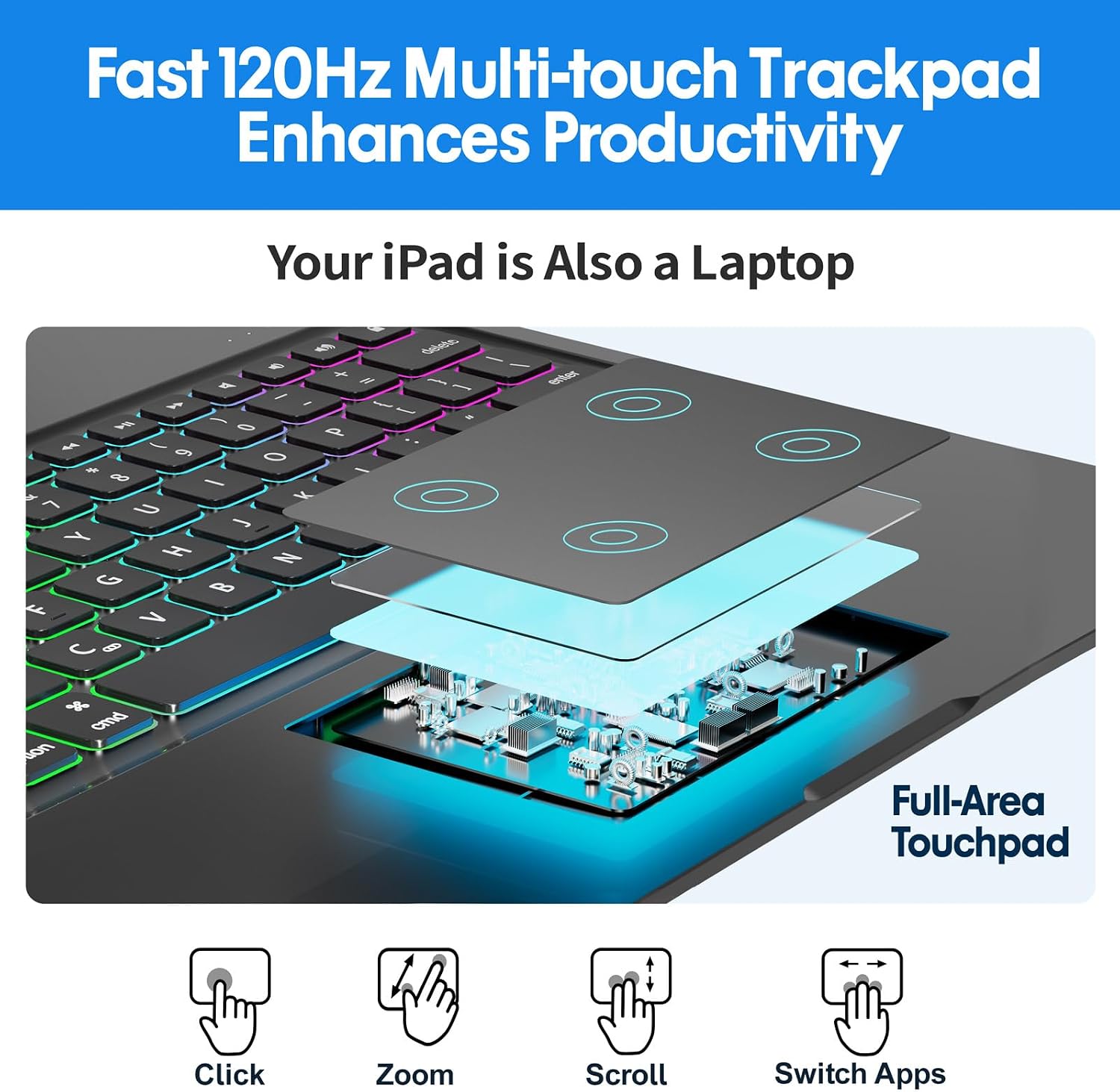 Thumbnail 3 de BABG Keyboard Case for iPad Pro 13 M5 360° rotatable