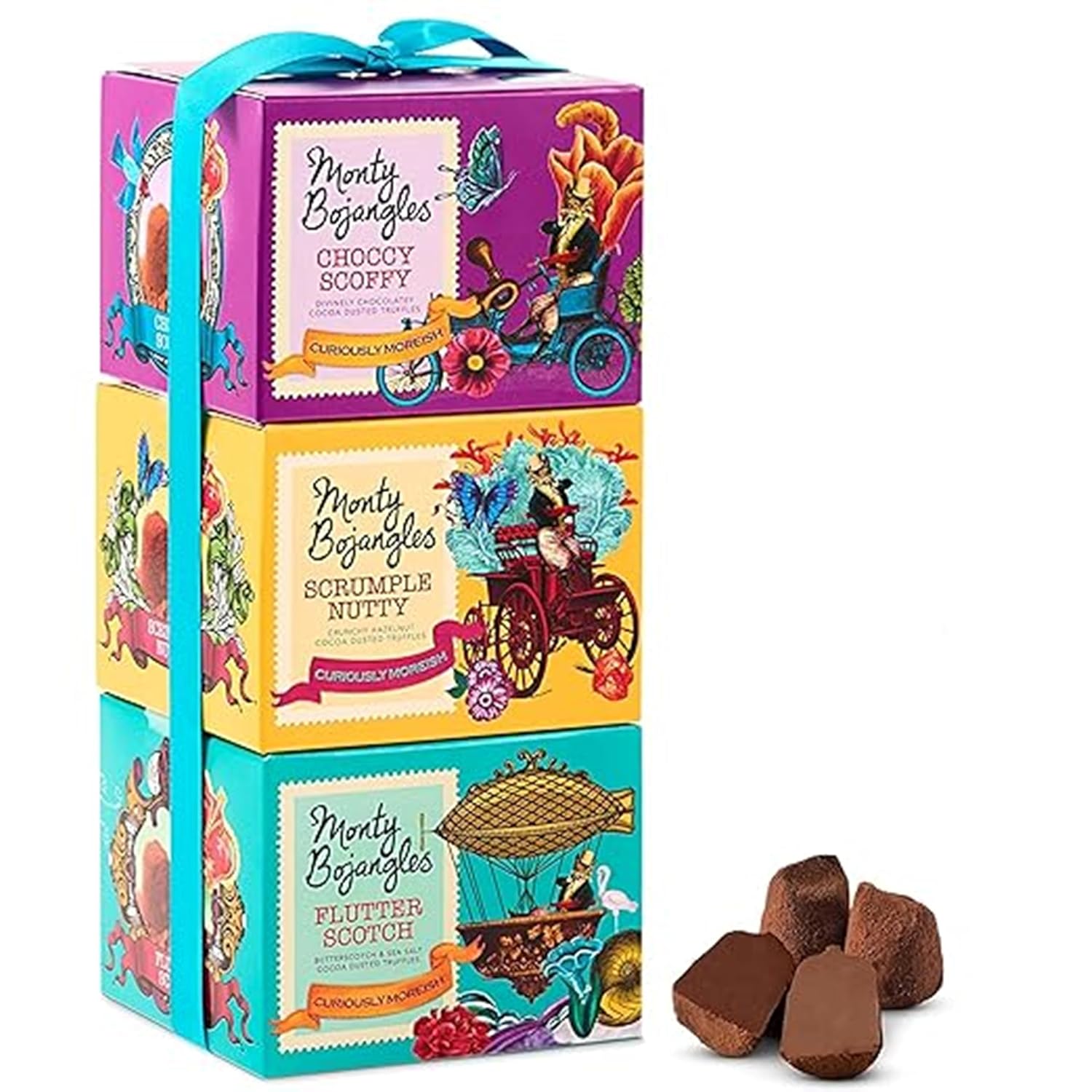 Detalle de Monty Bojangles Schokoladentrüffel-Pralinenset (3×100 g) – 3 Geschmacksrichtungen, preisgekrönt