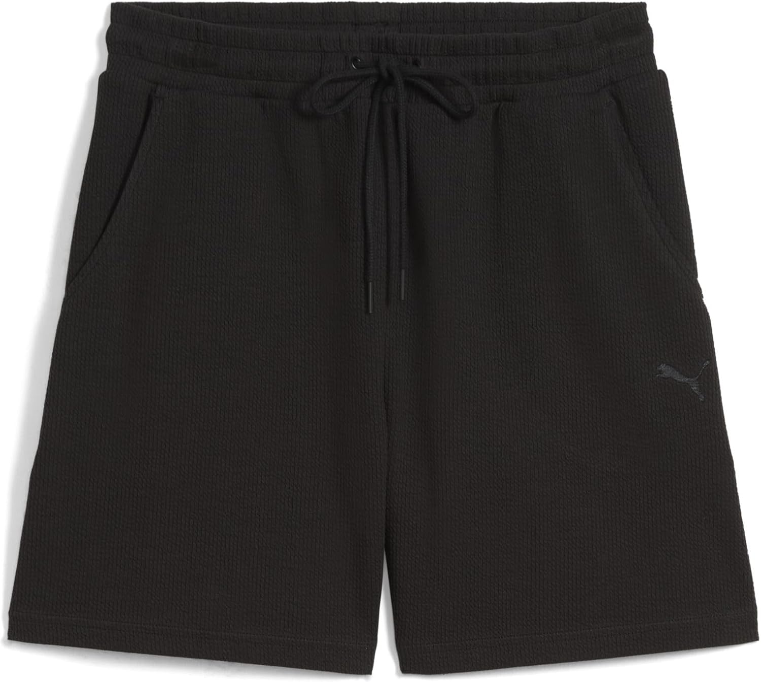 Detalle de PUMA Damen gestrickte High-Waist Shorts „Her High-Waist Shorts 5“ – schwarz