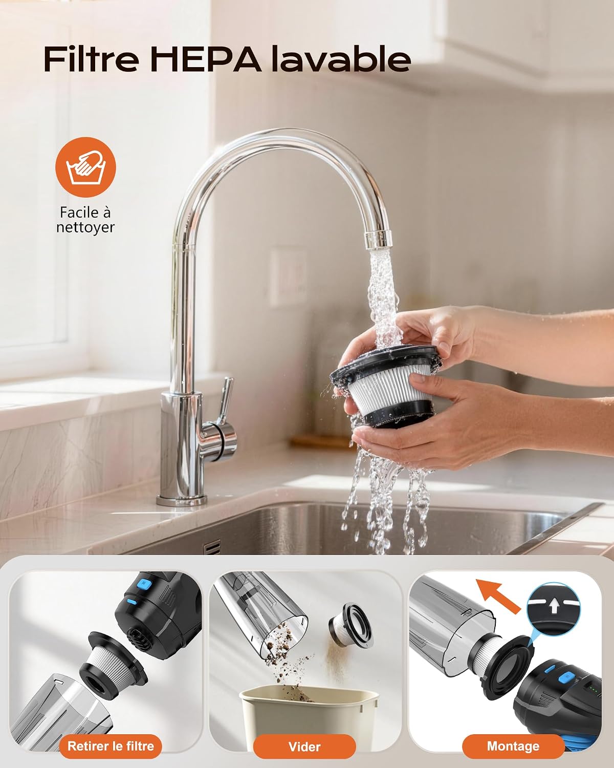 Thumbnail 6 de Topipop Aspirateur à main avec station de charge et filtre HEPA lavable