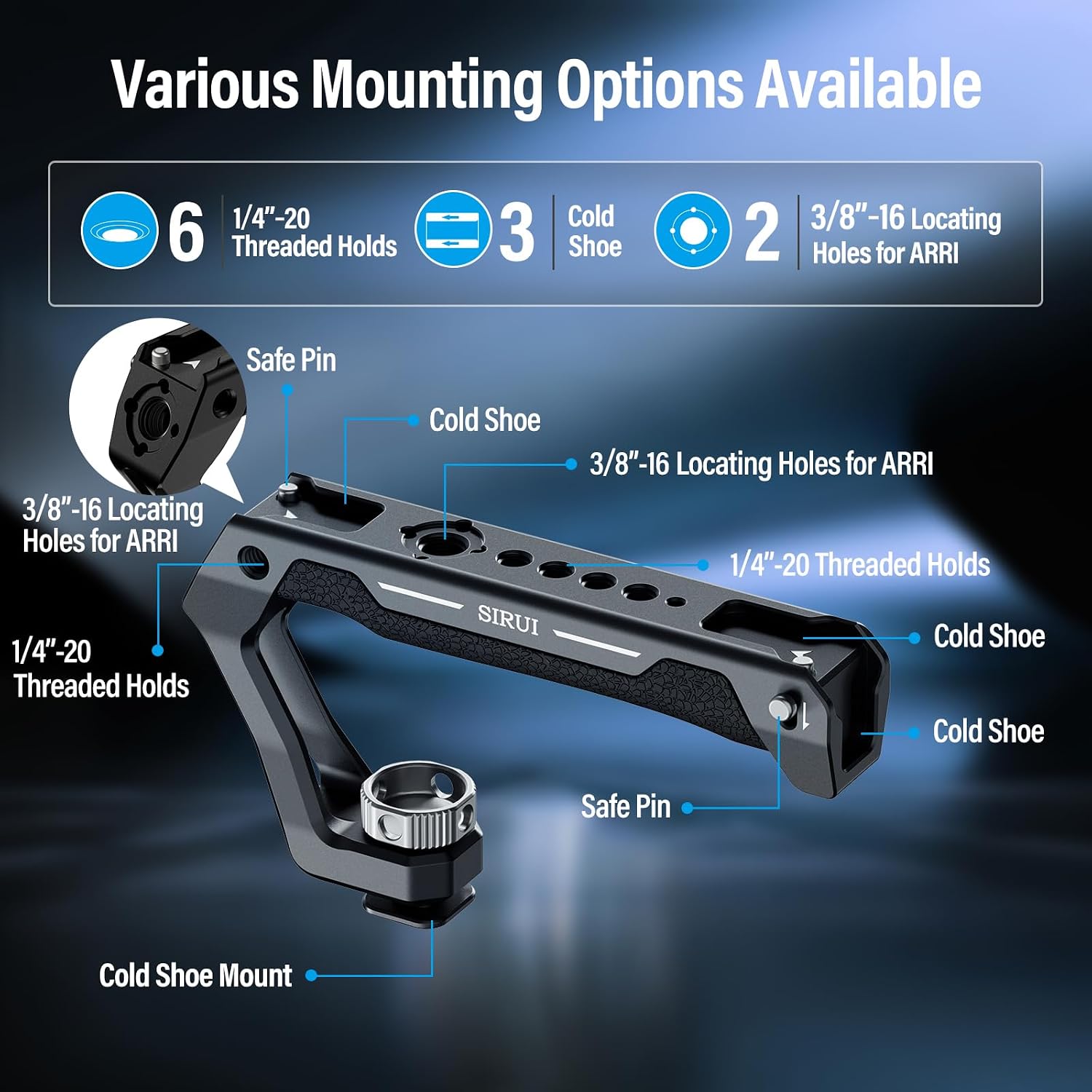 Thumbnail 1 de SIRUI AM-THC Top Handle with Cold Shoe Mount for Camera Cage