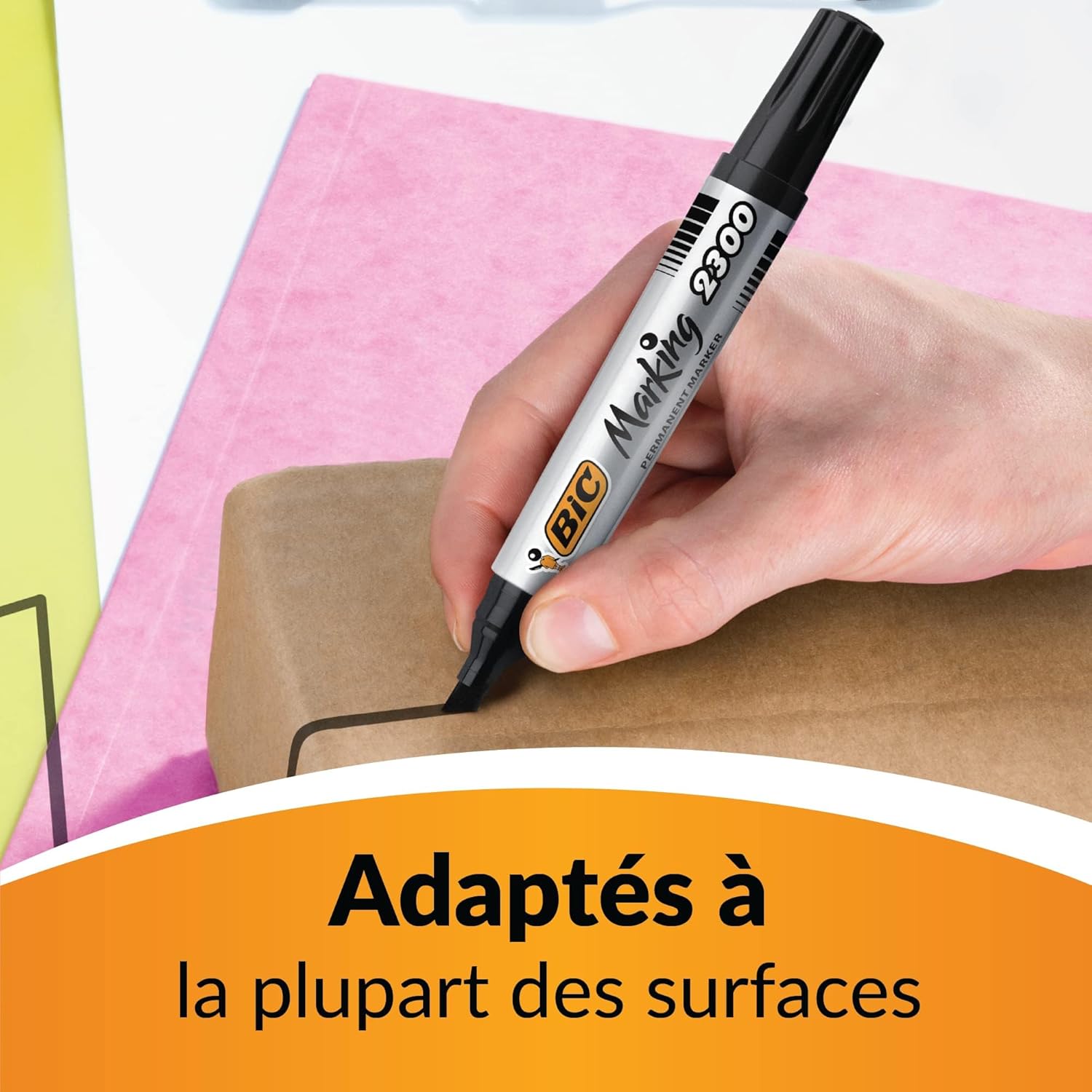 Thumbnail 5 de BIC Marking 2300 ECOlutions Marqueurs Permanents à Pointe Moyenne Biseautée – Noir, Boîte de 12